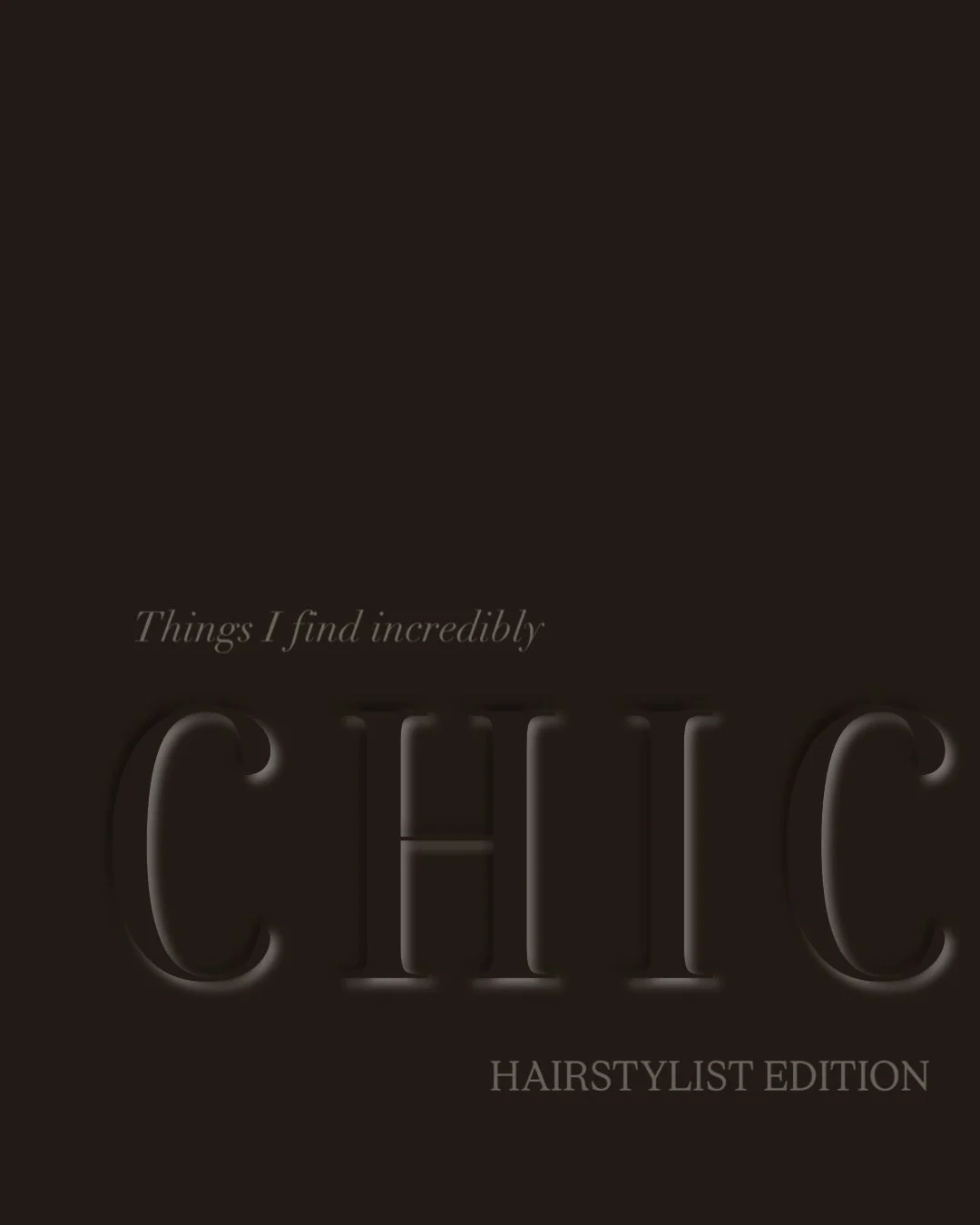 Things I find incredibly chic HAIRSTYLIST EDITION 🫶🏻