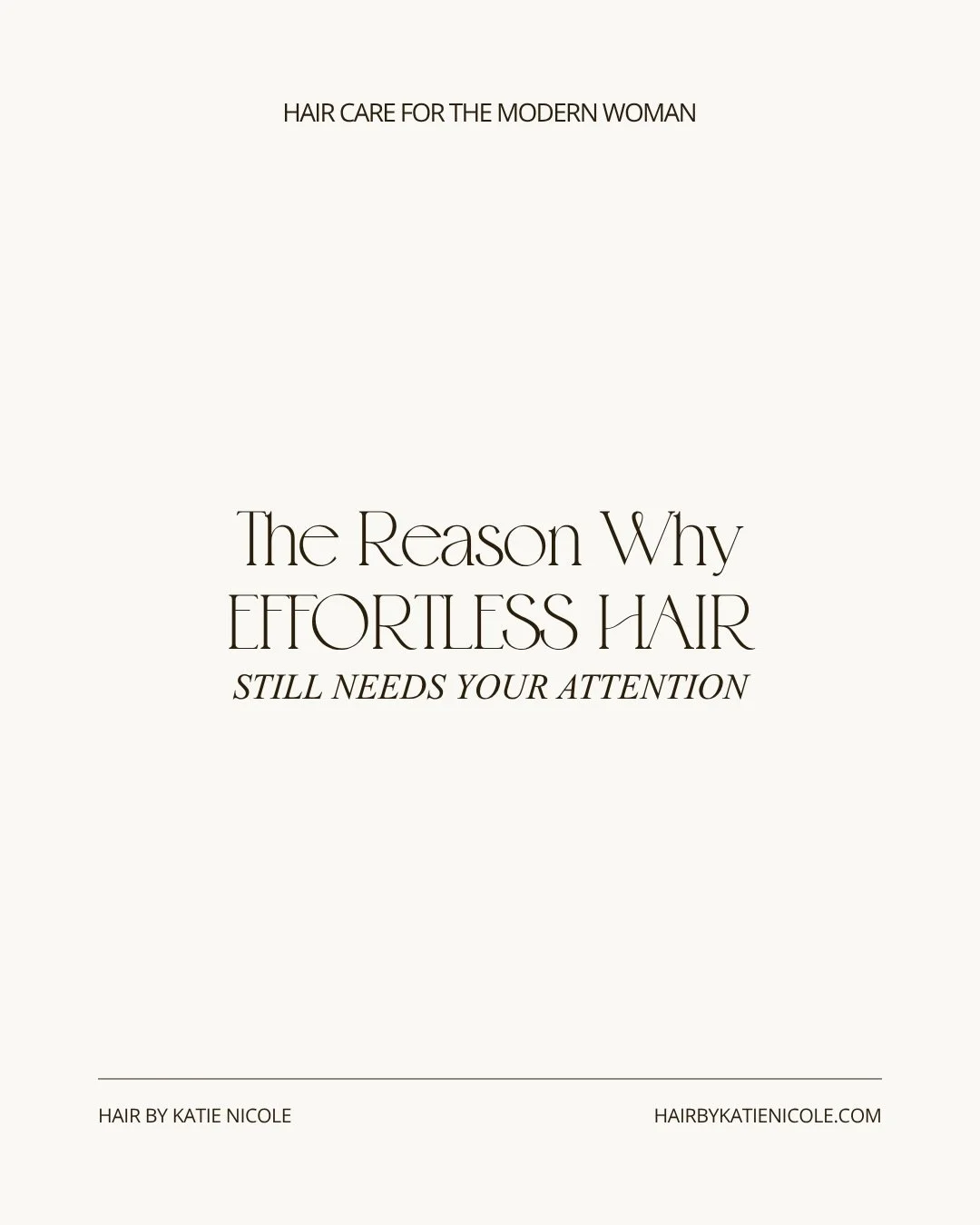 Effortless hair is never actually effortless. 🫣

It&rsquo;s the result of intention&hellip; the kind of care you don&rsquo;t always see, but always feel.

The trims that protect your shape. 
The treatments that bring softness back. 
The moments you 