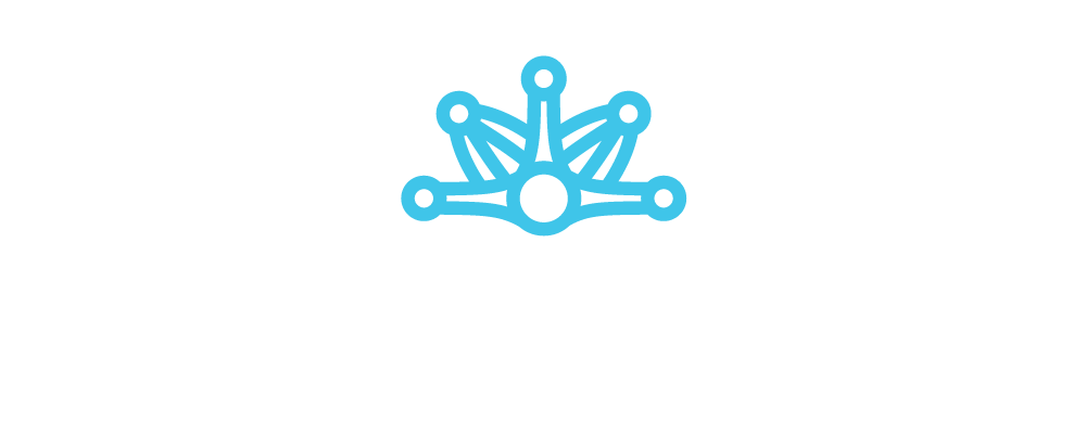 Logo for Match Trader featuring a stylized crown or star symbol in blue above the company name in white text on a black background.