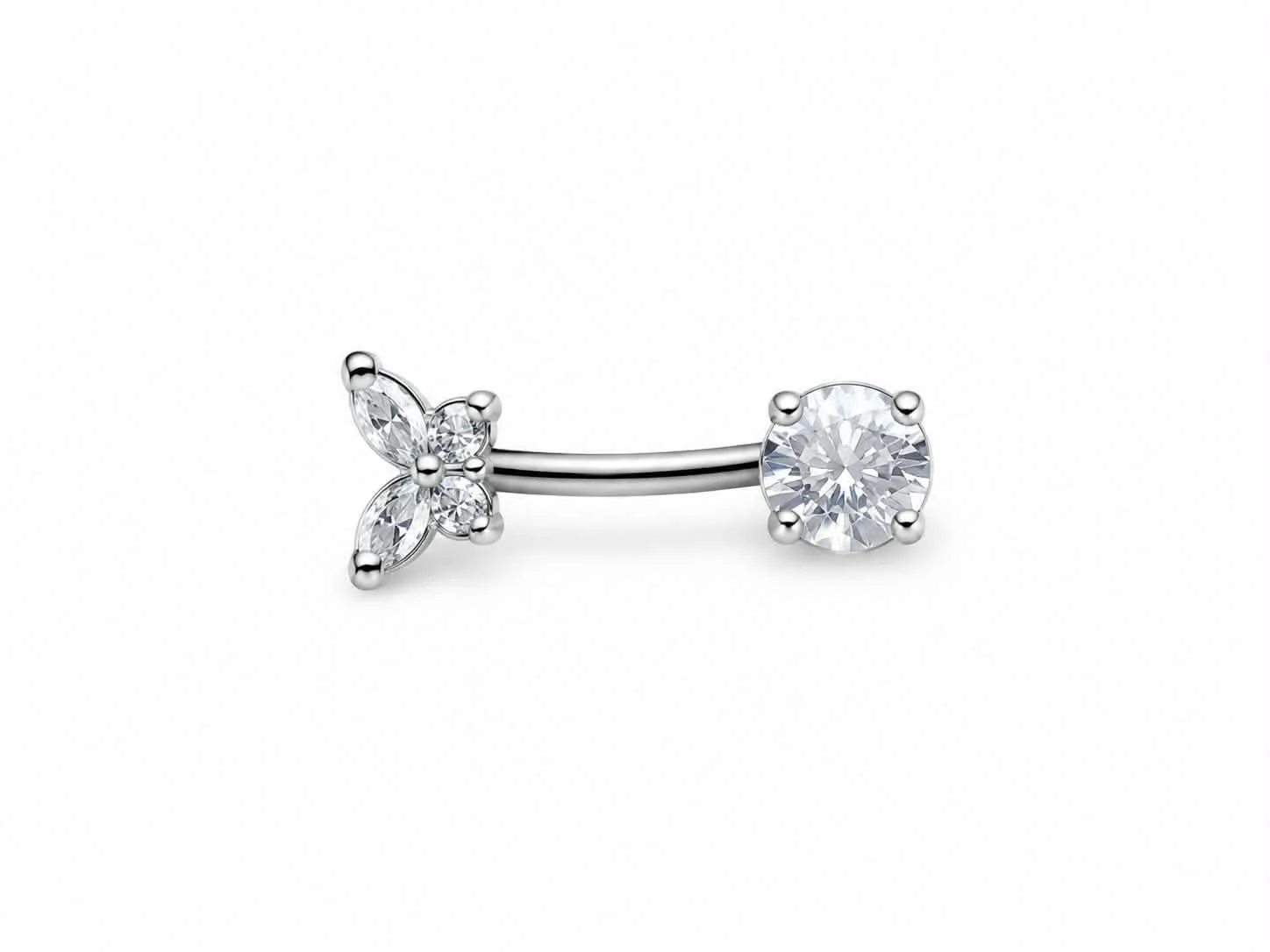 Nombril pierre papillon transparent