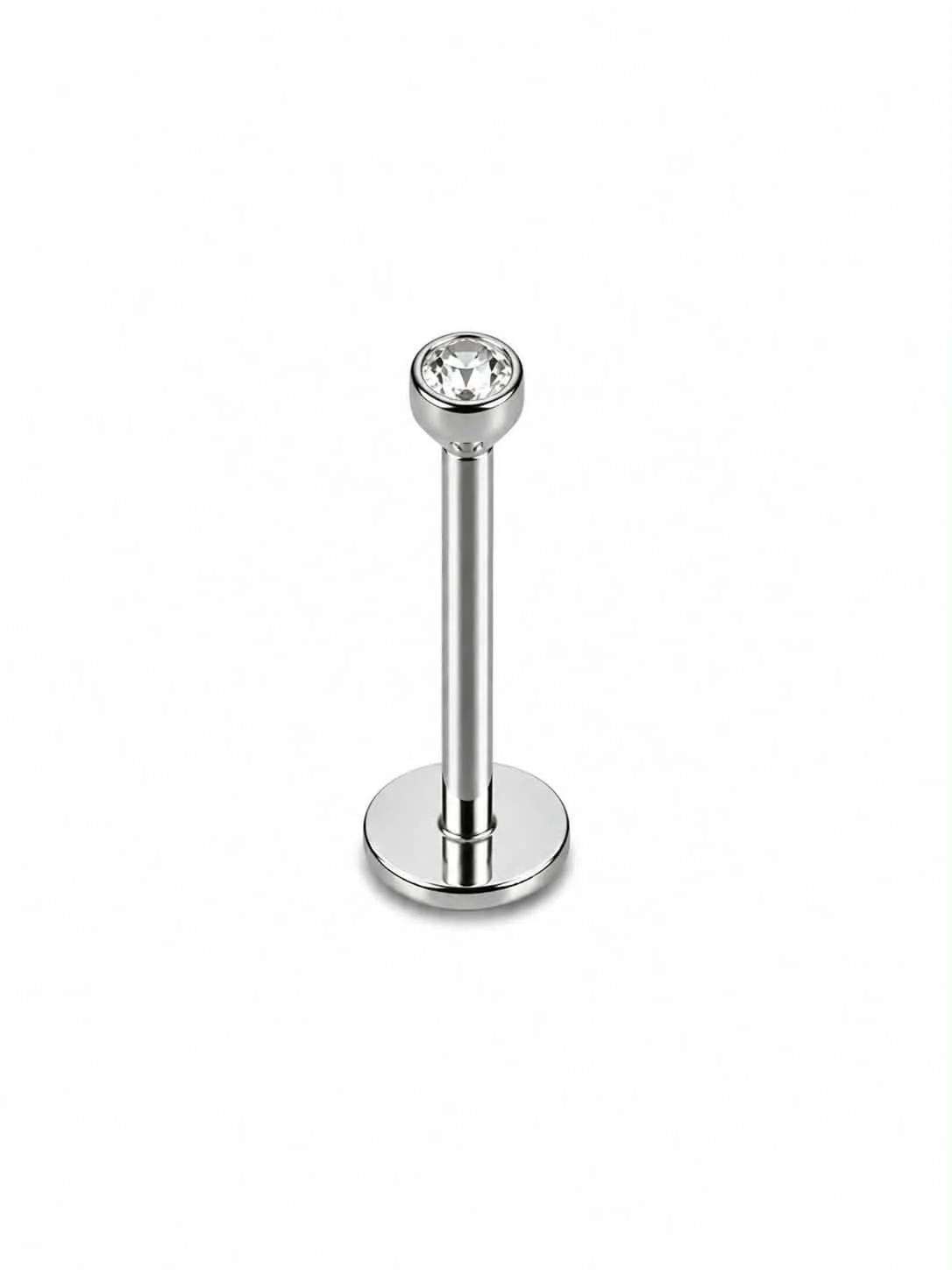 Labret argent cup mini-pierre