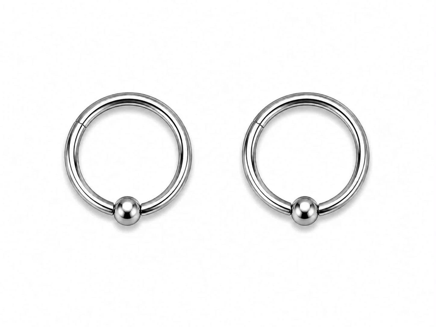 PAIRE anneau boule argent