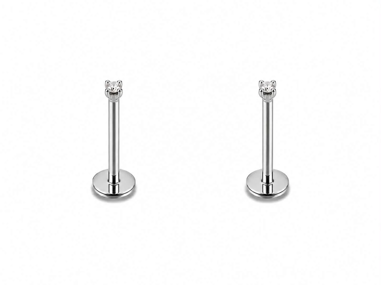 PAIRE Larbret argent mini-pierre tige 8mm