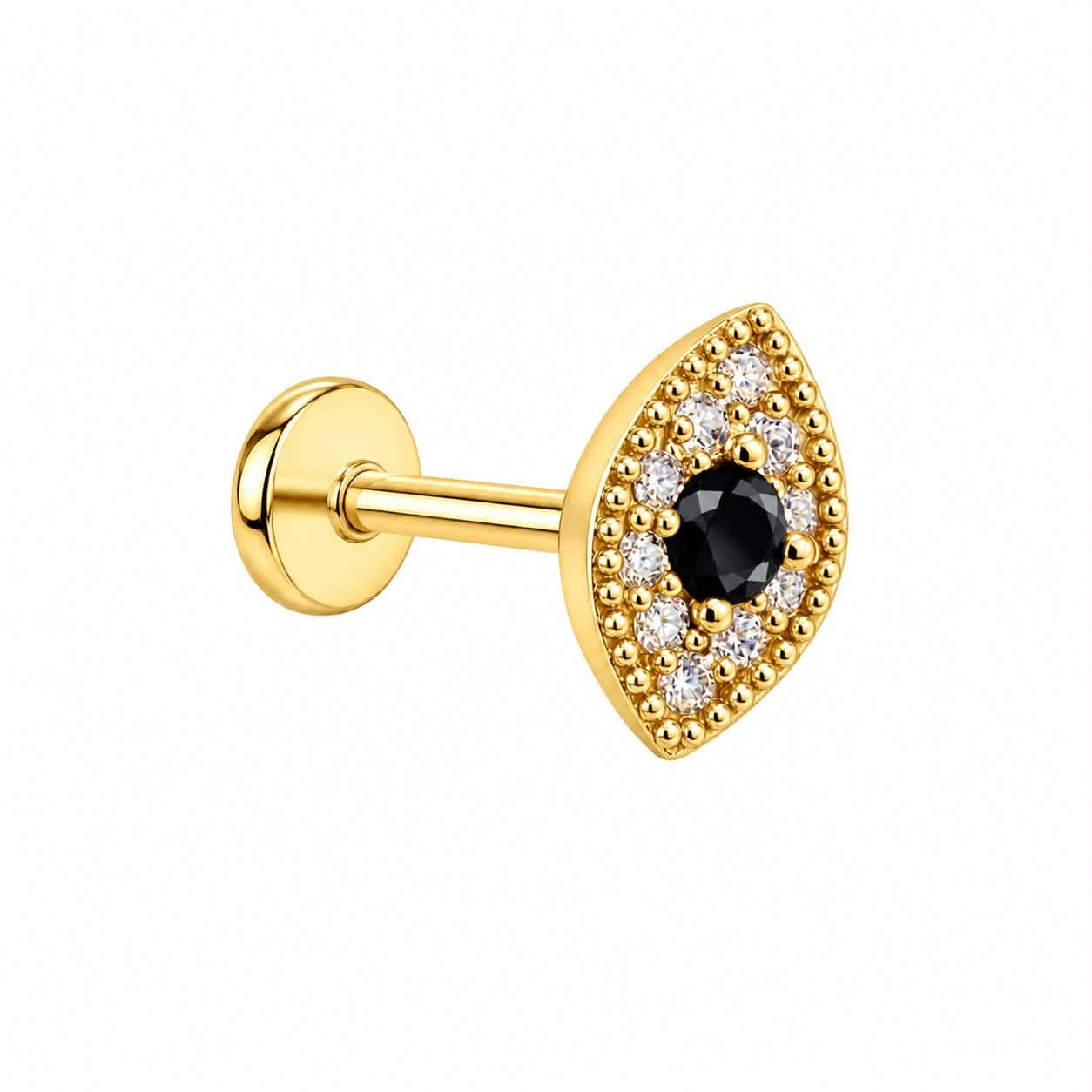Labret doré œil tige 8mm