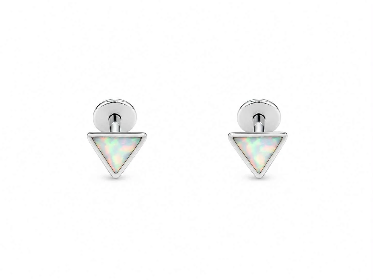 PAIRE Labret triangle nacré tige 6mm