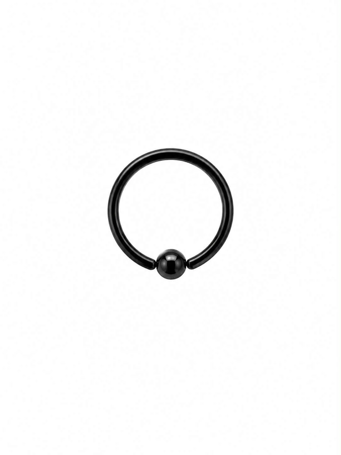 Narine anneau noir petite boule 7mm