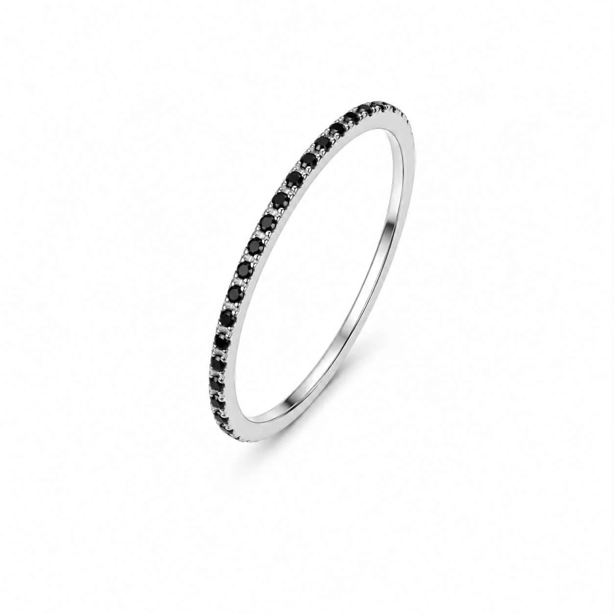 Septum clicker argent pierres noires 12mm