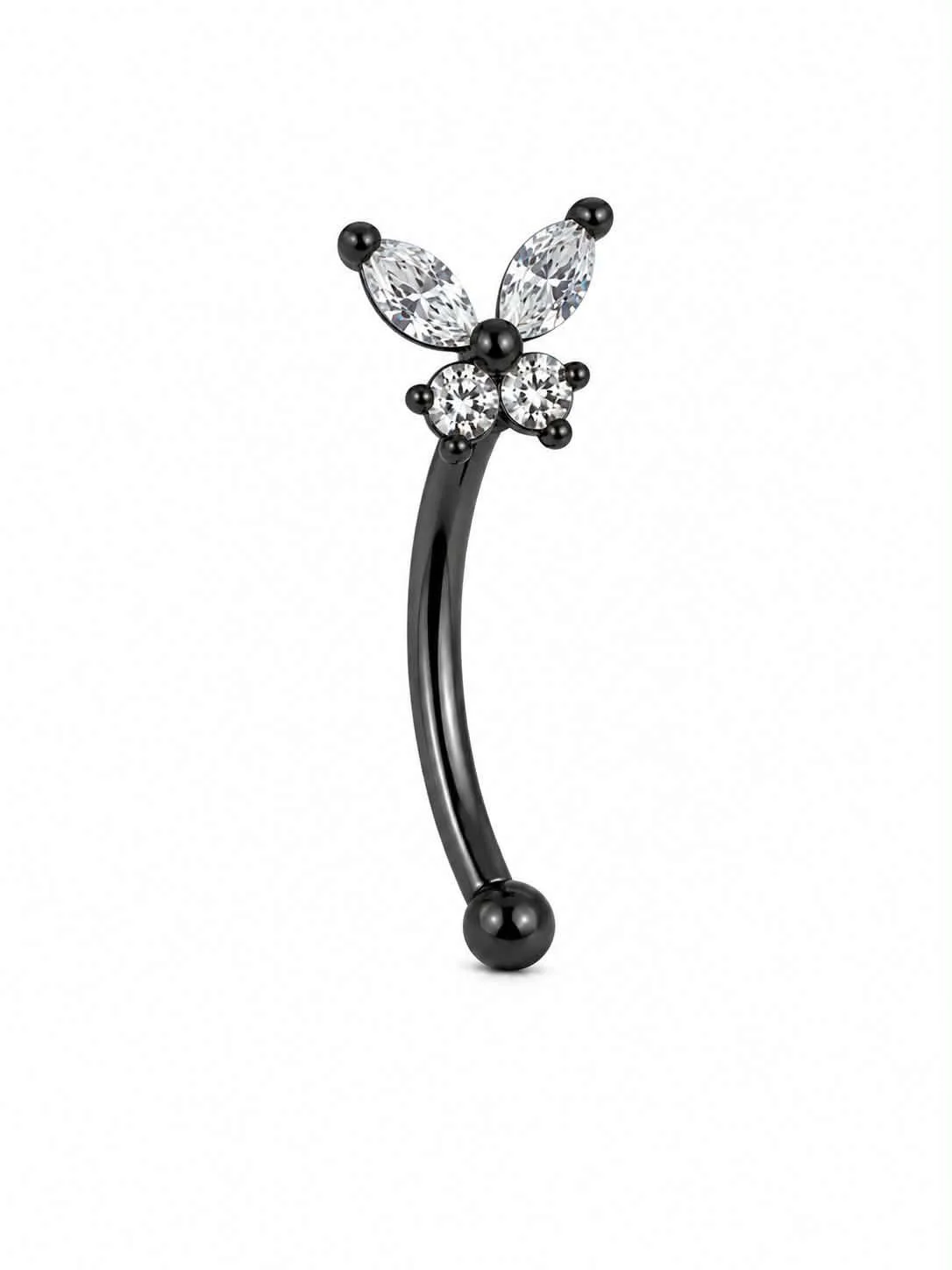 Banane noire pierre papillon tige 8mm