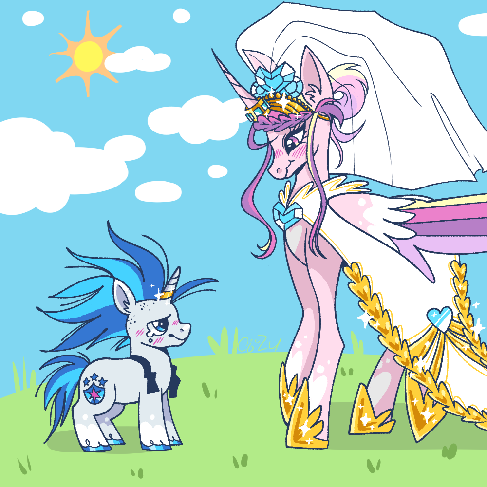 Bride and Groom Pony Print