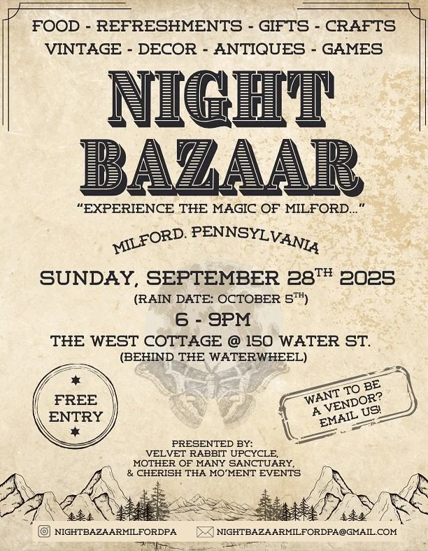 This Sunday I&rsquo;ll be at @nightbazaarmilfordpa bringing the soaps and medicines you know as well as a few new ones. I&rsquo;m excited to be a part of this amazing night hosted by amazing women! Hope to see you there!

#vending #milfordpa #nightba