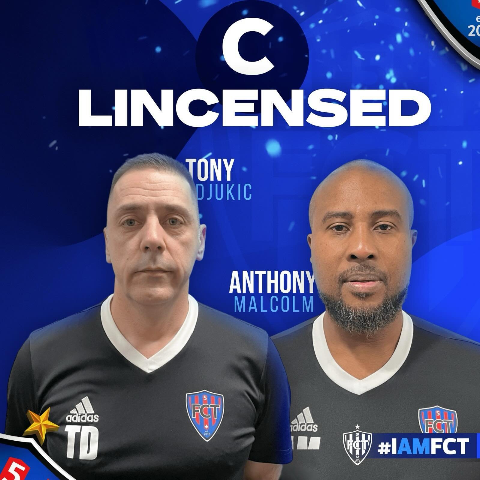 Congrats to two of our Club Coaches as they most recently obtained their C Licenses through @ontario_soccer. Well done gentlemen. Honoured to have you with us ! 💪🏽💪🏽

Anthony Malcom - U11/12 Head Coach - Grassroots Technical Director
Tony Djukic 