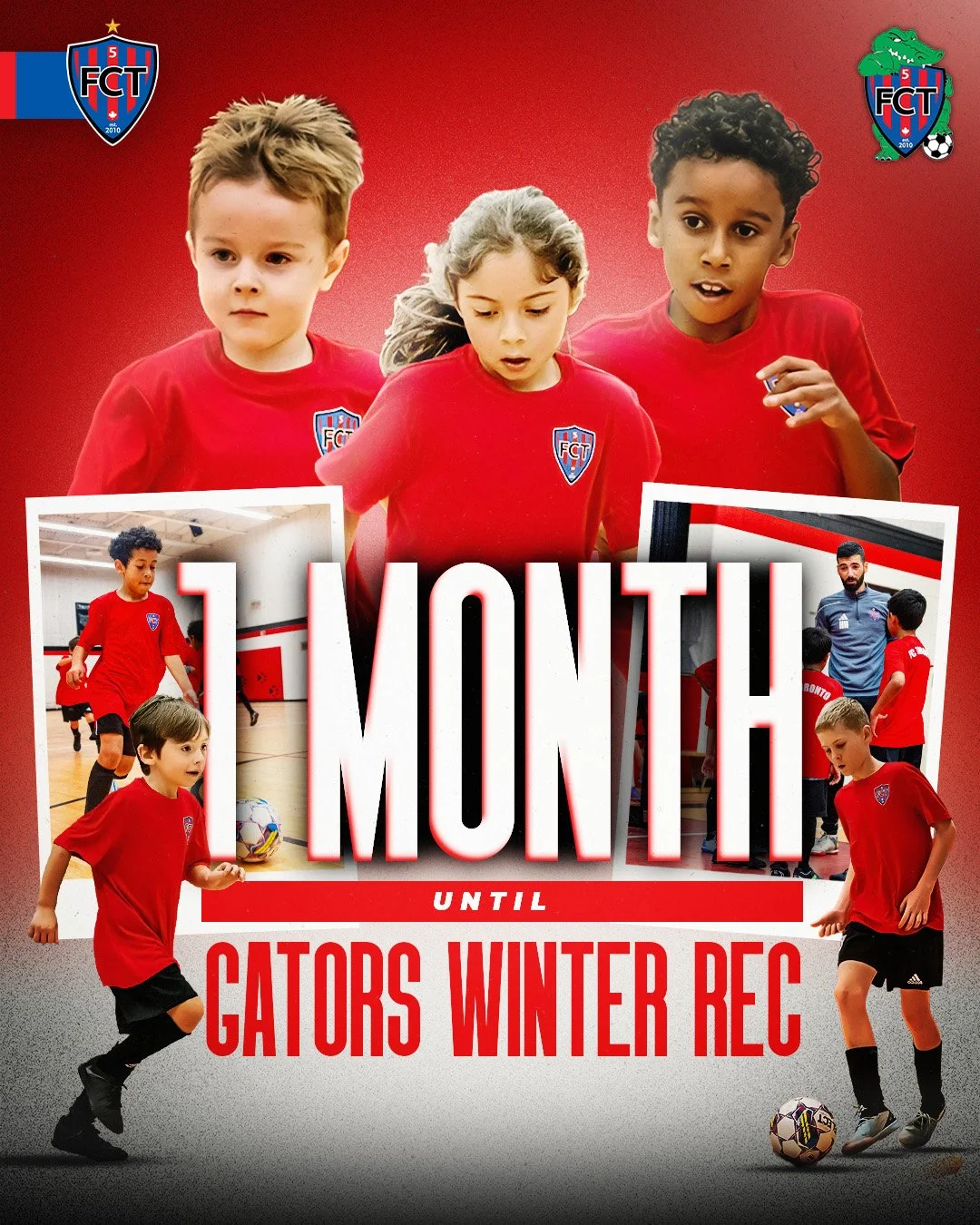 ⏳ 1 month to go!

Gators Winter Program kicks off soon &mdash; let&rsquo;s get to work. 🐊⚽️

#IamFCT #GatorsRec #Soccer