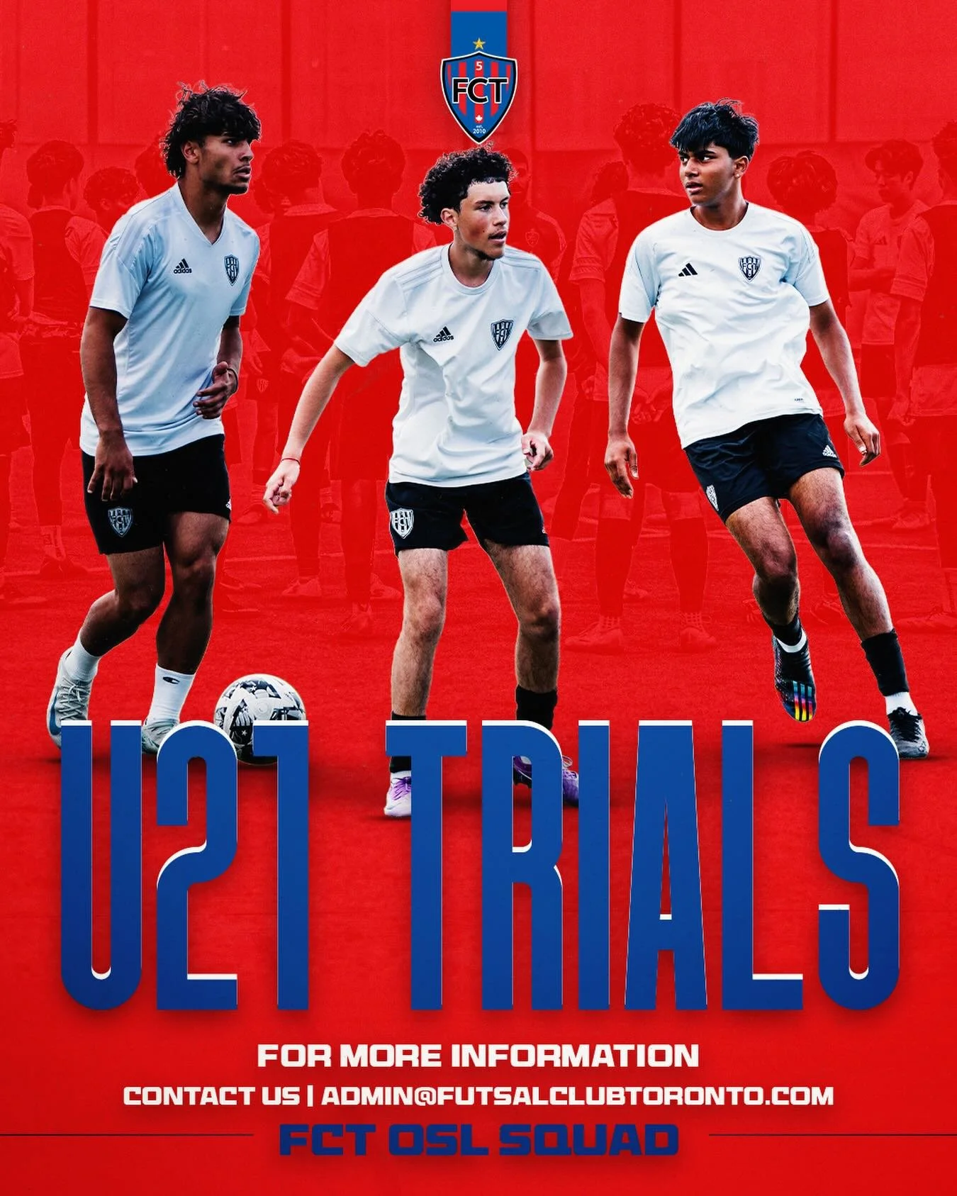 Opportunity. Competition. The next step.

U21 OSL Tryouts are here.

Contact admin@futsalclubtoronto.com for more information.

#FutsalClubToronto #FutsalCanada #OSL #NextLevel