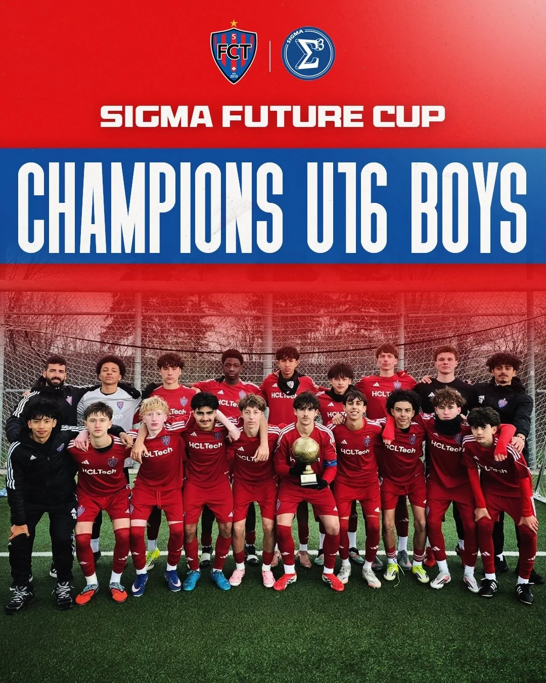 U16 Sigma Future Cup Champions 🏆

Our U16 Red squad put together an incredible weekend at the Sigma Future Cup Showcase, going undefeated and showing resilience, quality, and character every step of the way.

After a hard-fought final against a stro