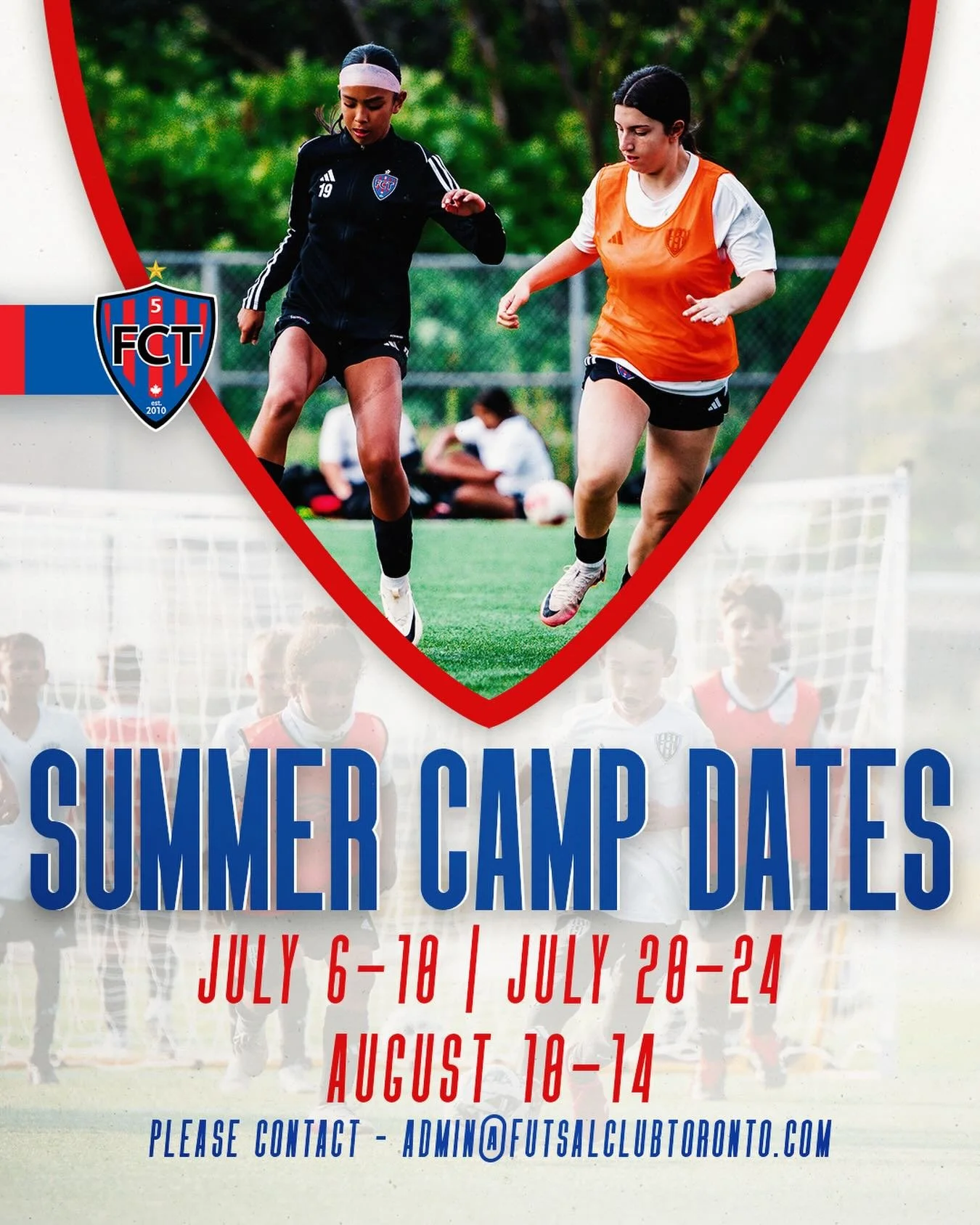 Plan your summer around the best week of it. 📅⚽

FCT Summer Camp runs 3 weeks this summer &mdash; pick yours.

📆 Week 1: July 6&ndash;10
📆 Week 2: July 20&ndash;24
📆 Week 3: August 10&ndash;14

Full day. Real development. Great coaching.
📍 Matta