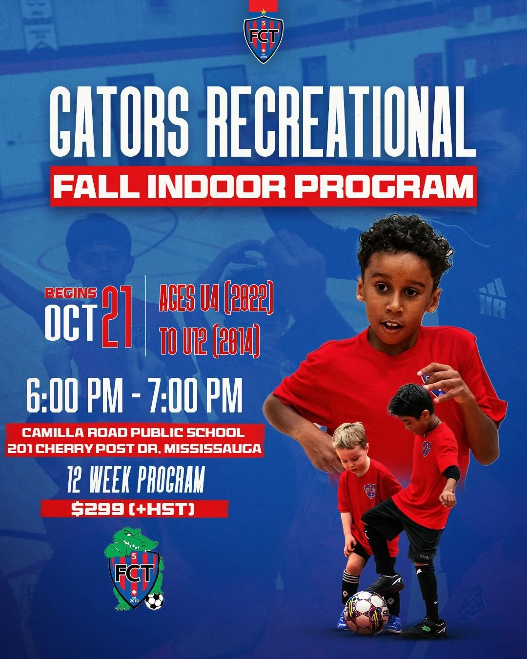 Gators Recreational Fall Indoor Program flyer