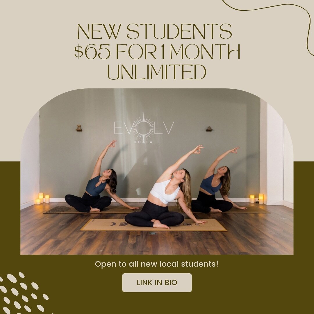 Join us for 1 month of unlimited yoga for $65✨

This option doesn&rsquo;t lock you into any membership. Our hope is to just give you plenty of of time to experience all the different classes and to start to notice the mental and physical benefits tha