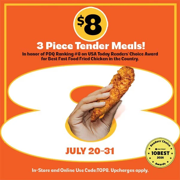 $8 3-Piece tender meals