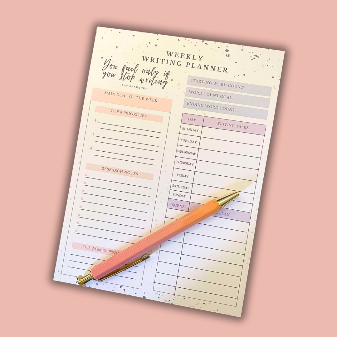 Weekly Writing Planner - 52 Weeks - One Year — April Showers Publishing