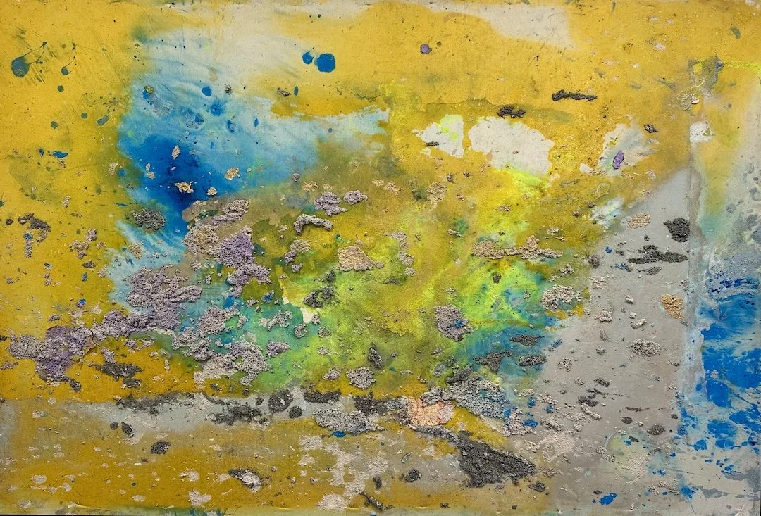 Peter Bradley, Untitled, 2018, mixed media on canvas, 48" x 71 1/2"
