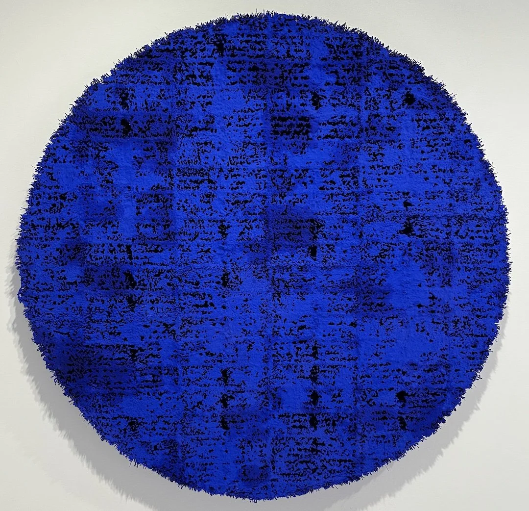 Gregory Coates, "Allegory", 2023, Blue circle brush, 53" diameter