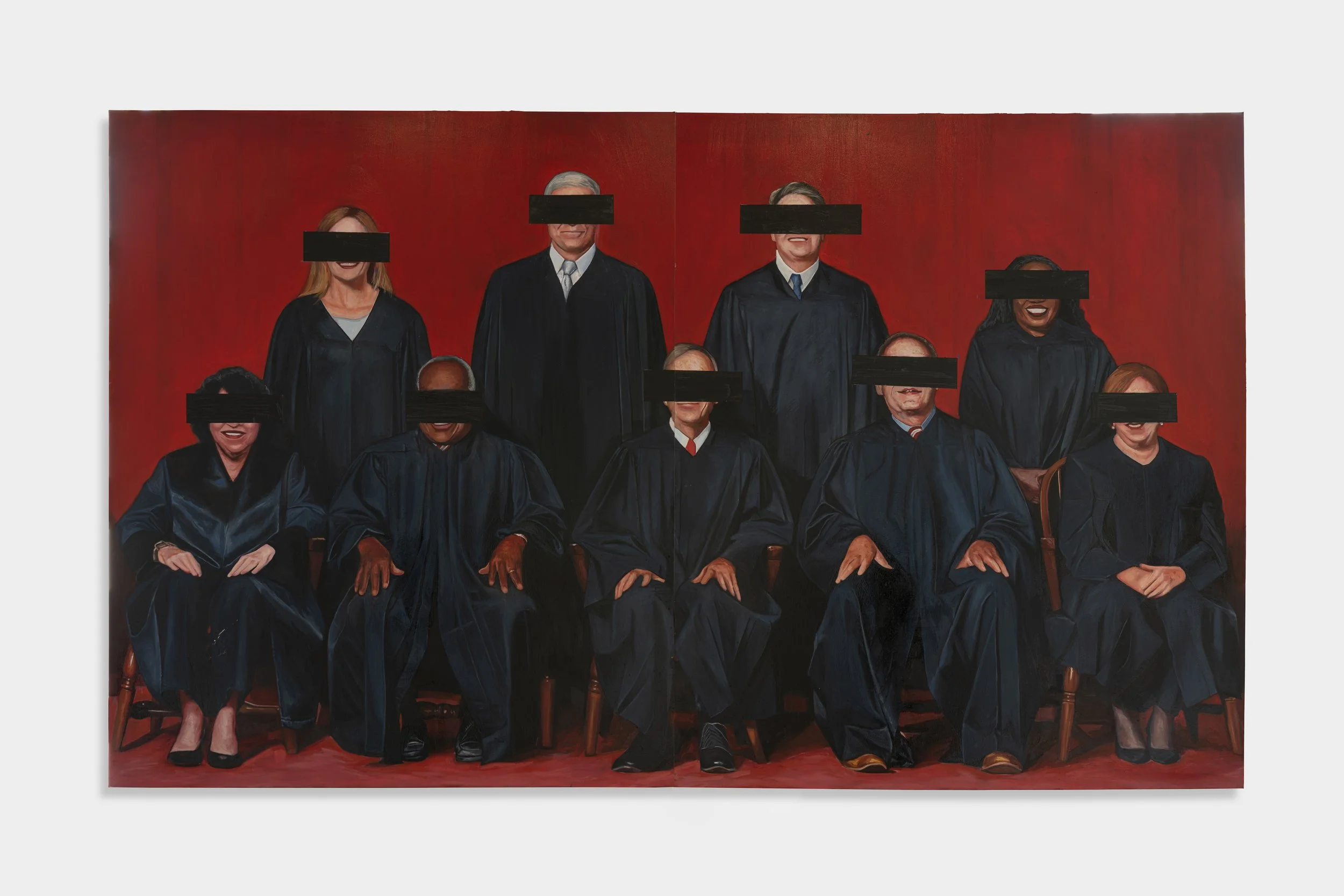 Descent II, 2023, oil on canvas, 122" x 73 1/2"