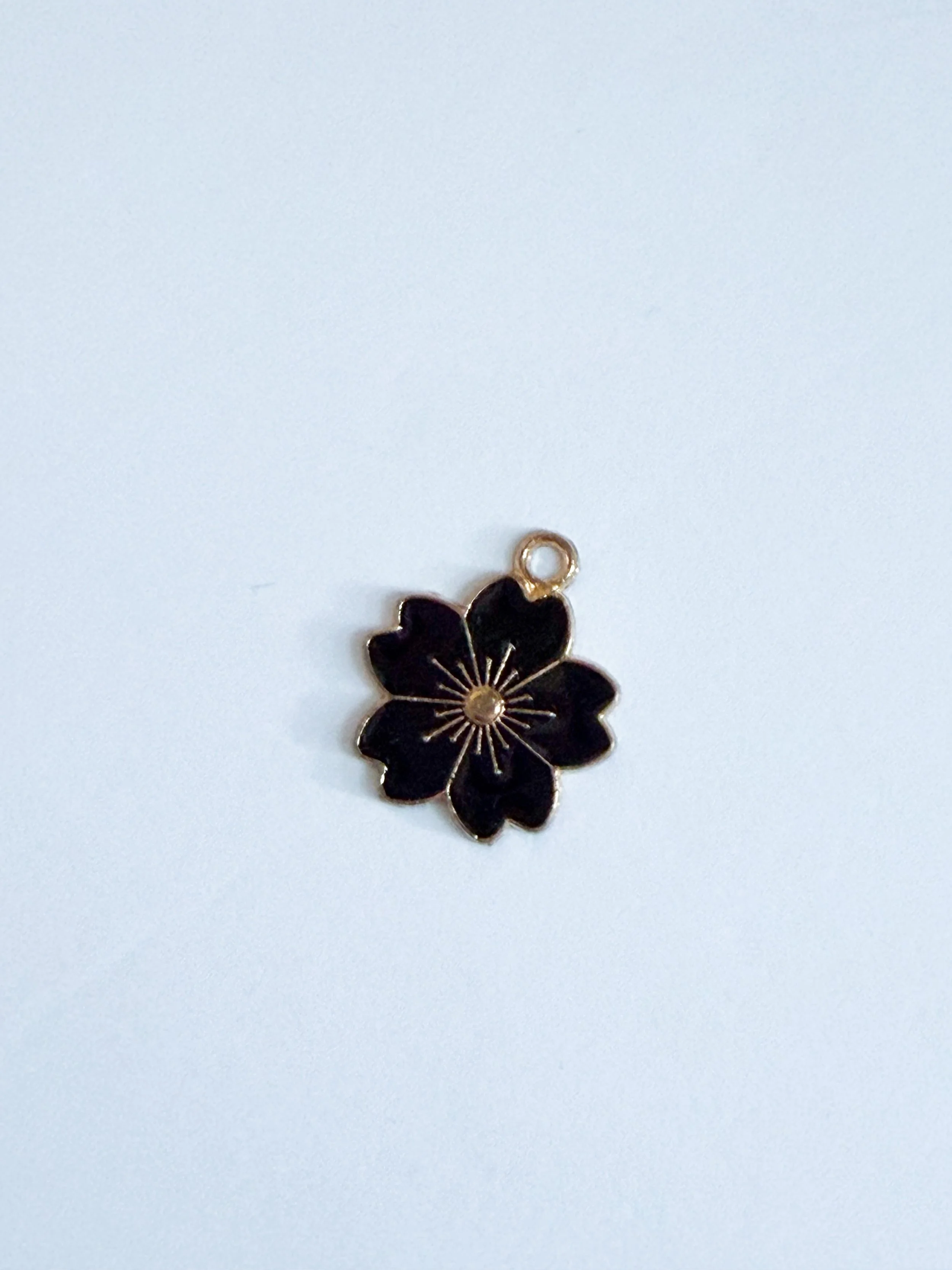 Black Flower Charm