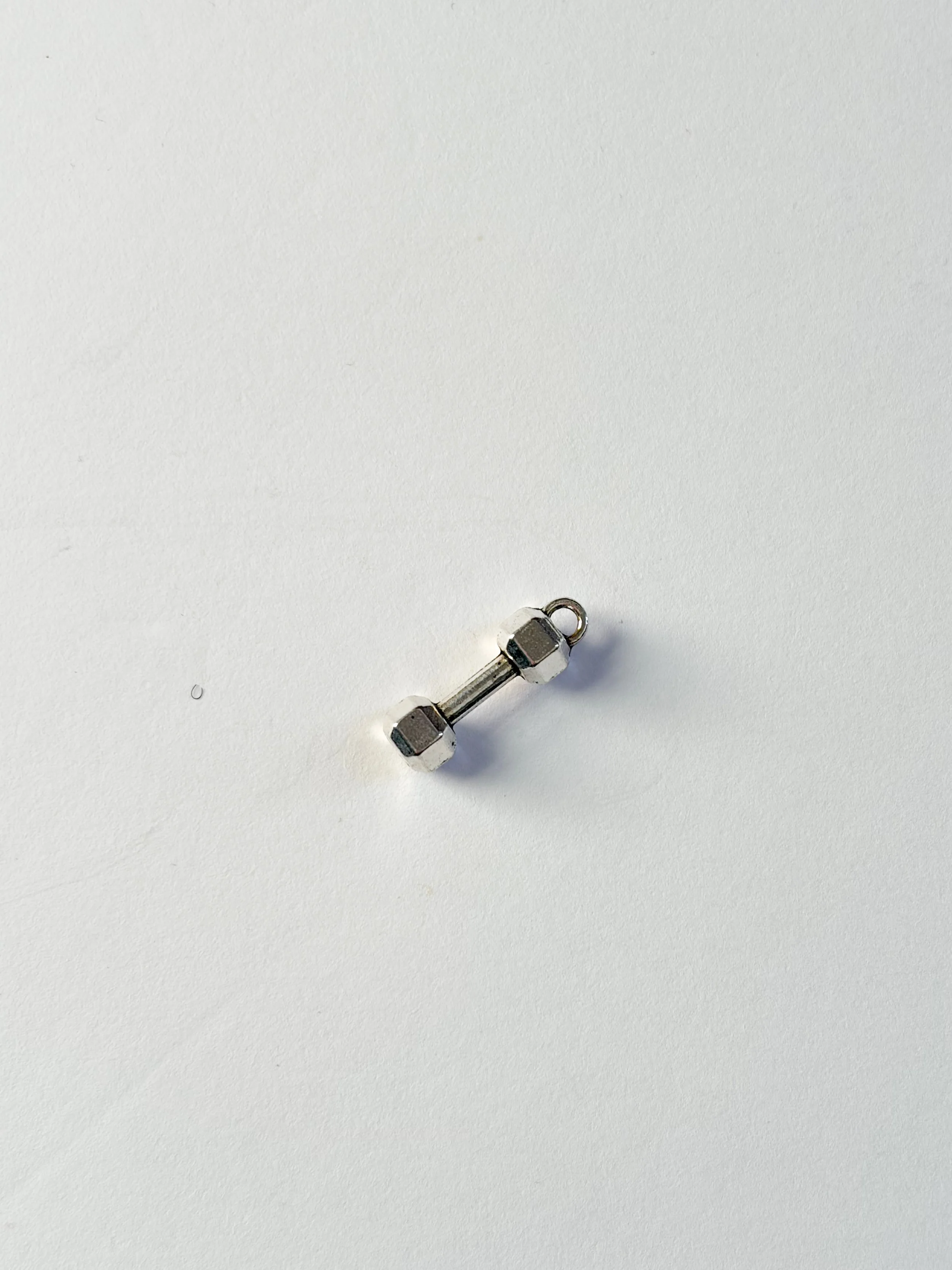 Silver Dumbbell Charm