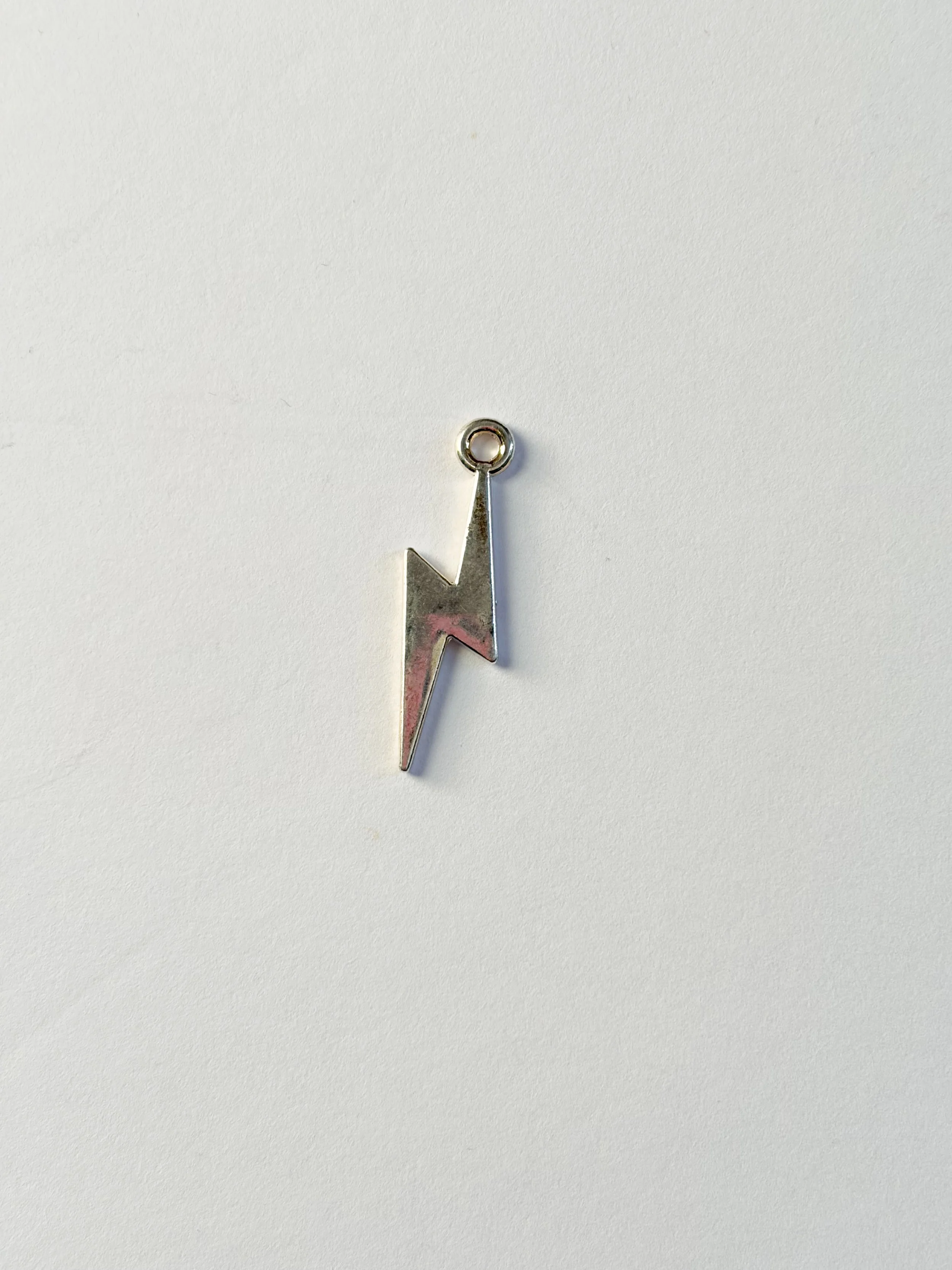Silver Lightning Bolt Charm
