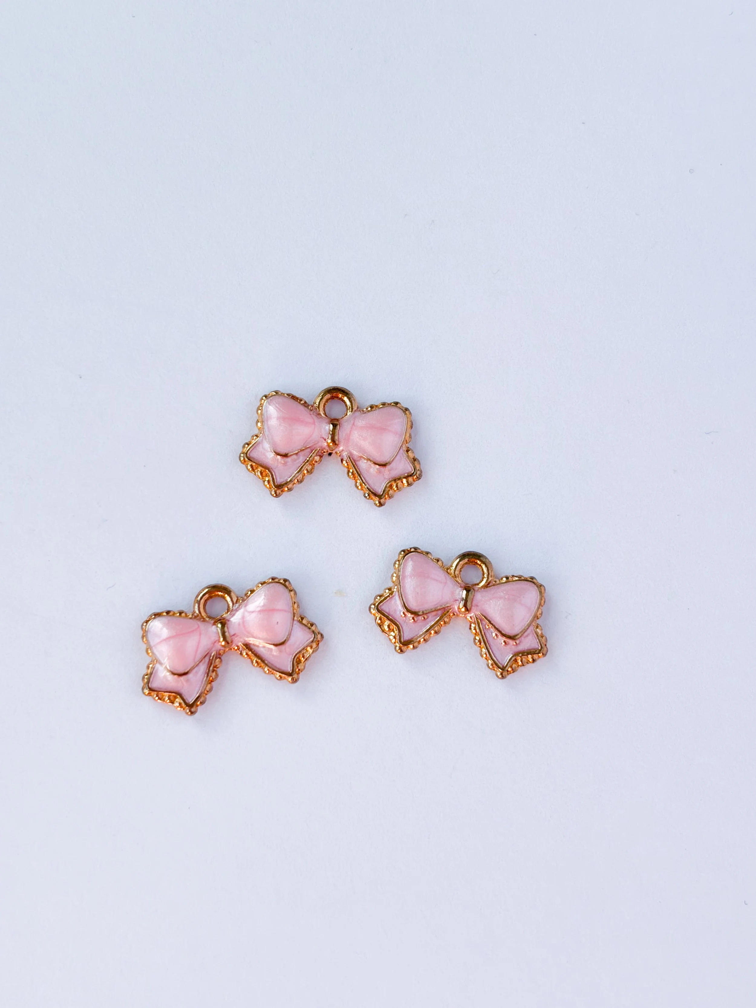 Pink Enamel Bow Charm