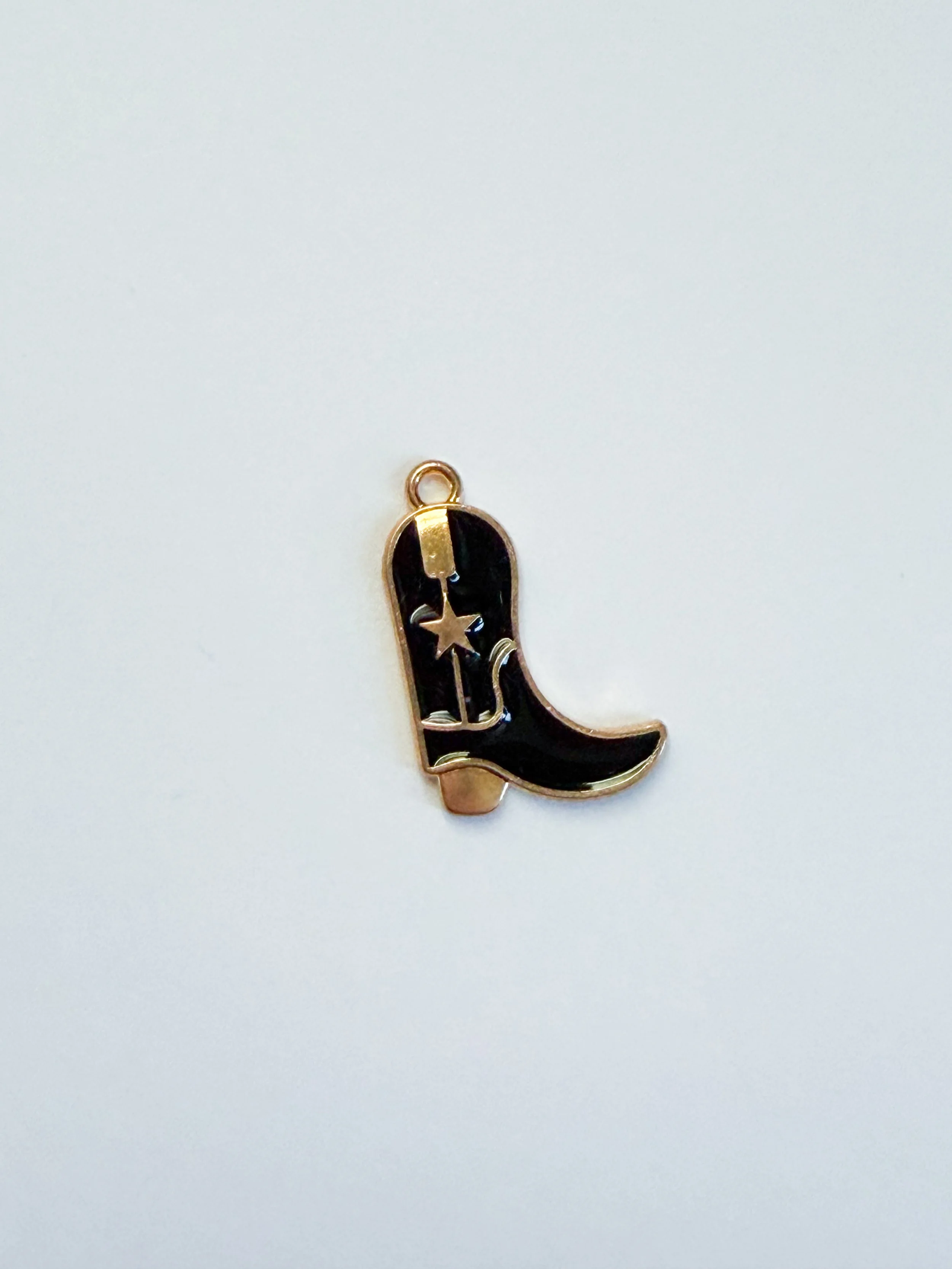 Large Black Cowboy Boot Charm