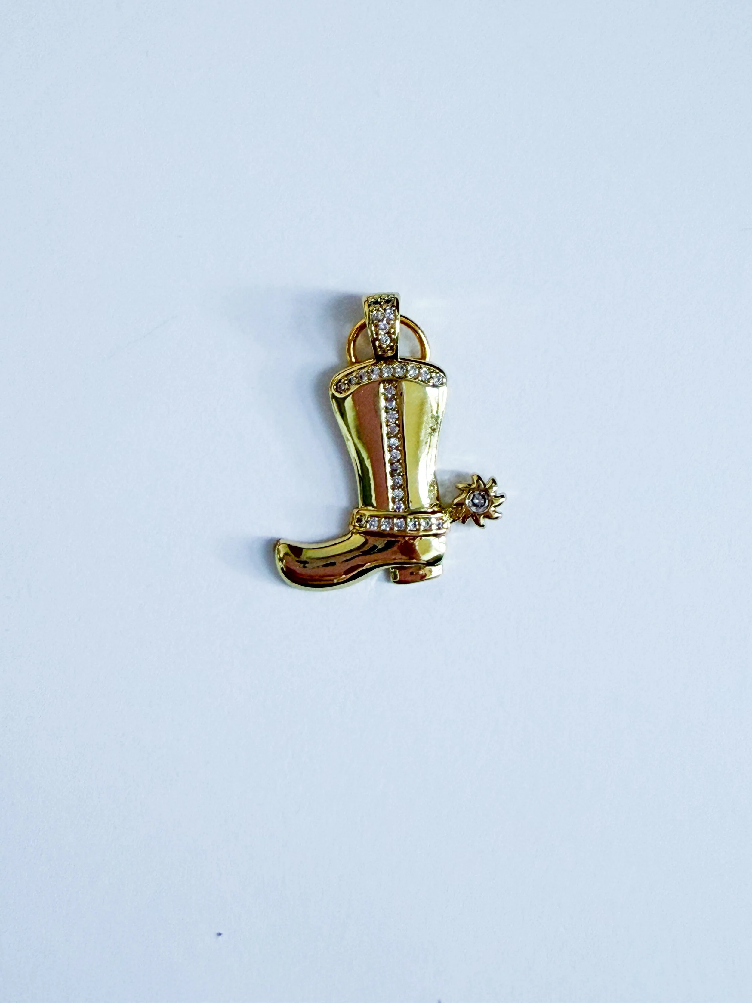 GOLD LARGE BOOT WITH SPURS.JPG