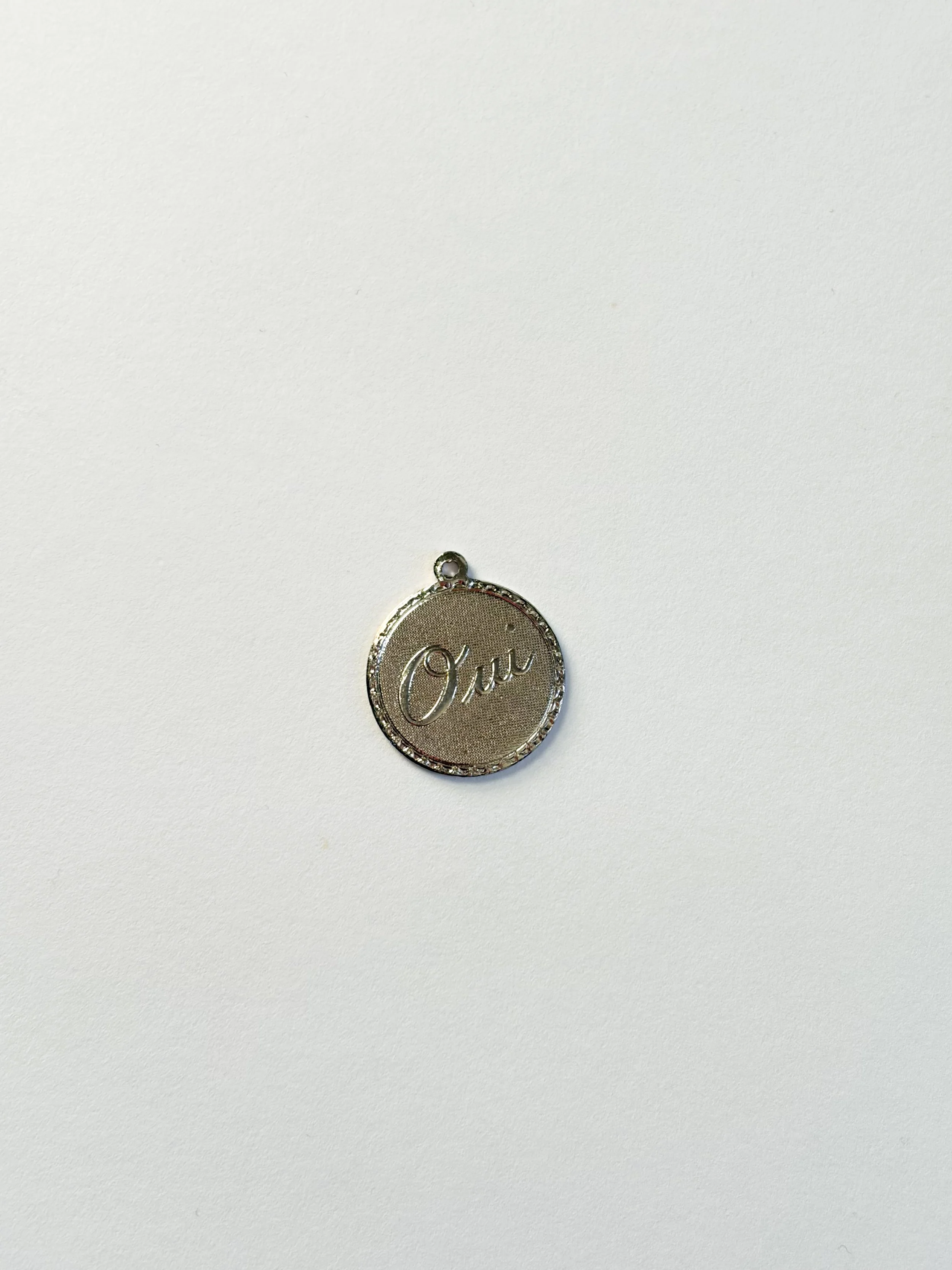 Silver 'Oui' Pendant Charm