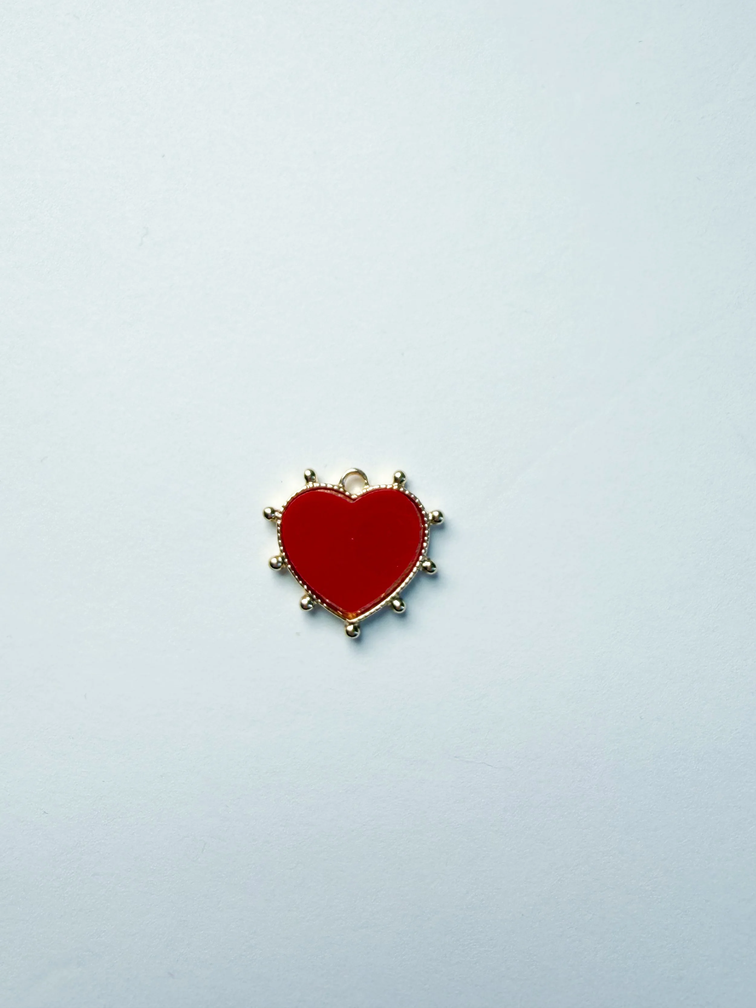 Red Studded Heart Charm