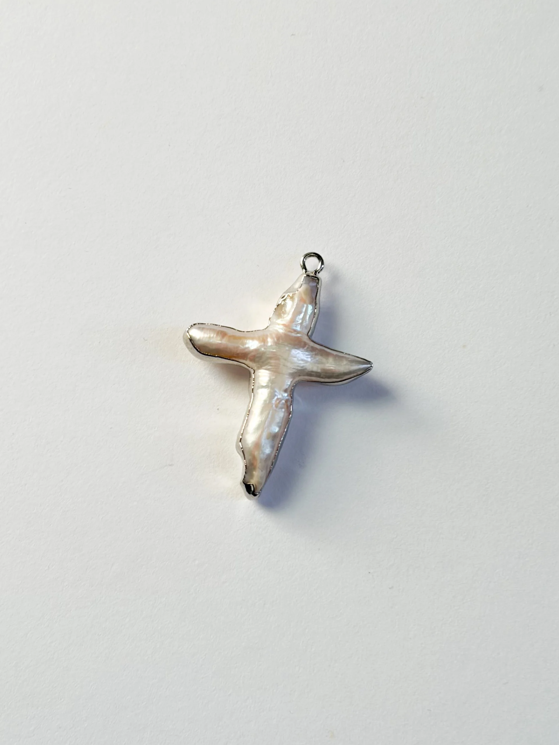 Pearl Cross Charm