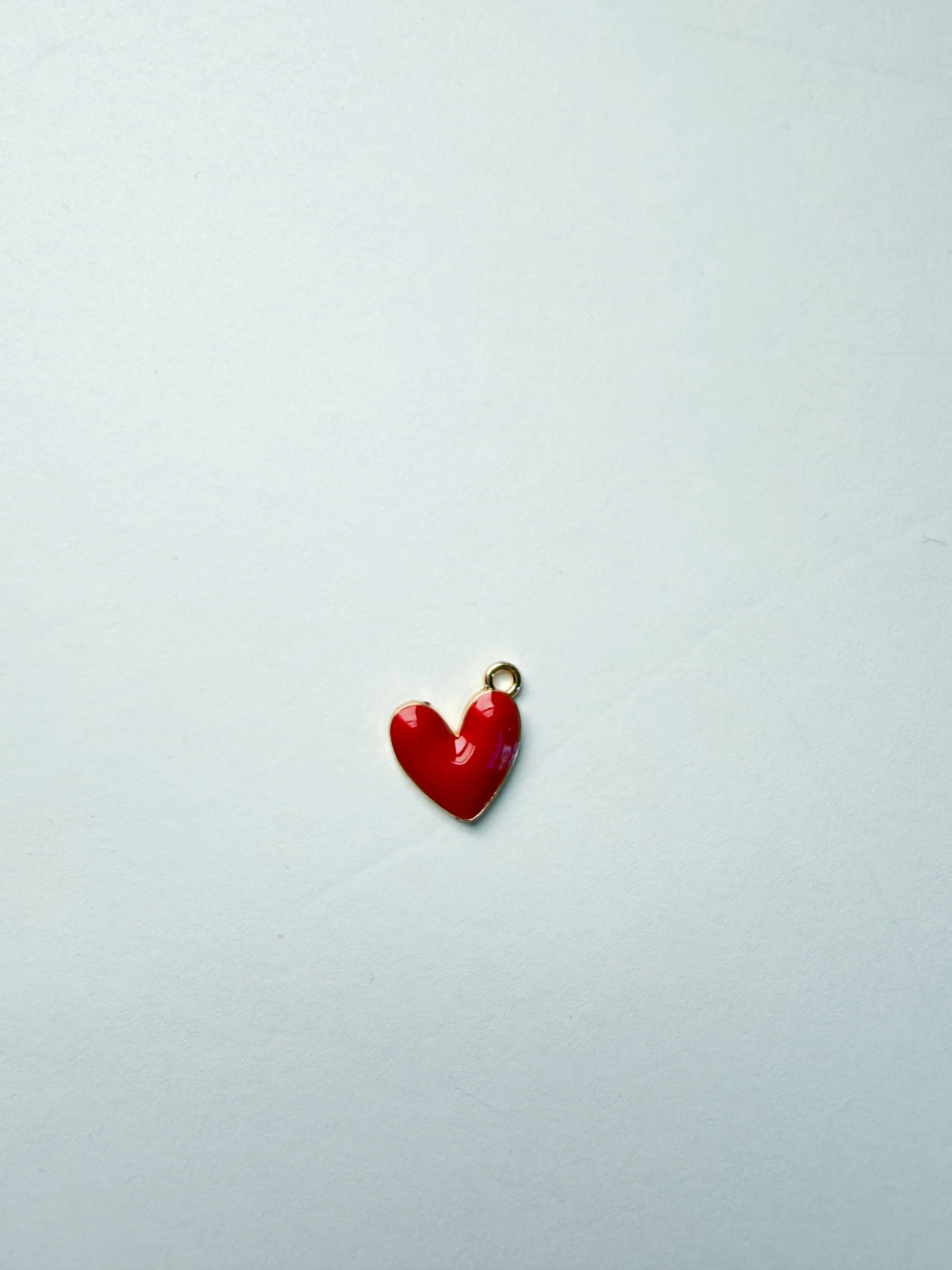 Red Puffy Heart Charm