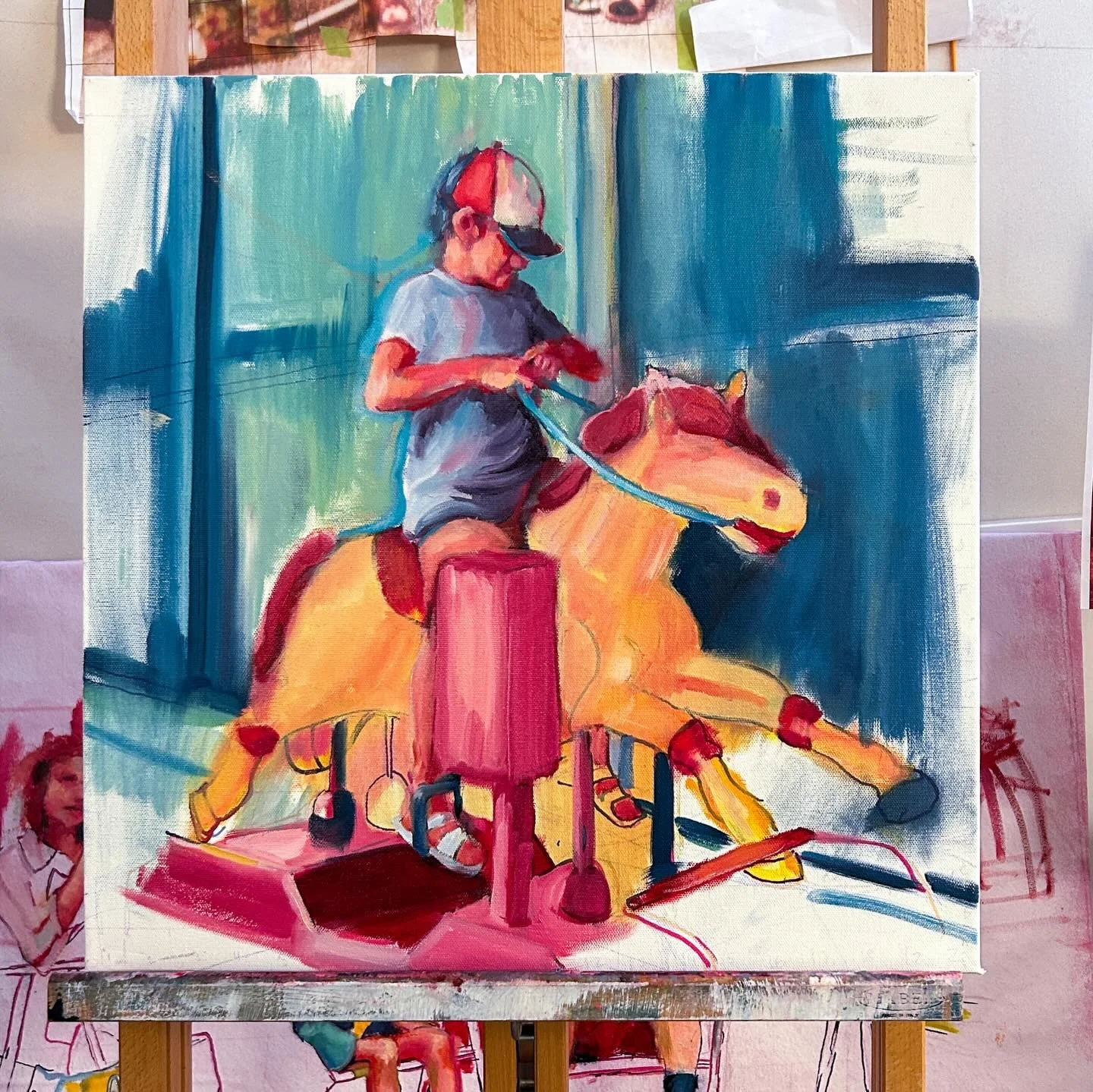 Oil paint work in progress vs marker sketch which one wins.