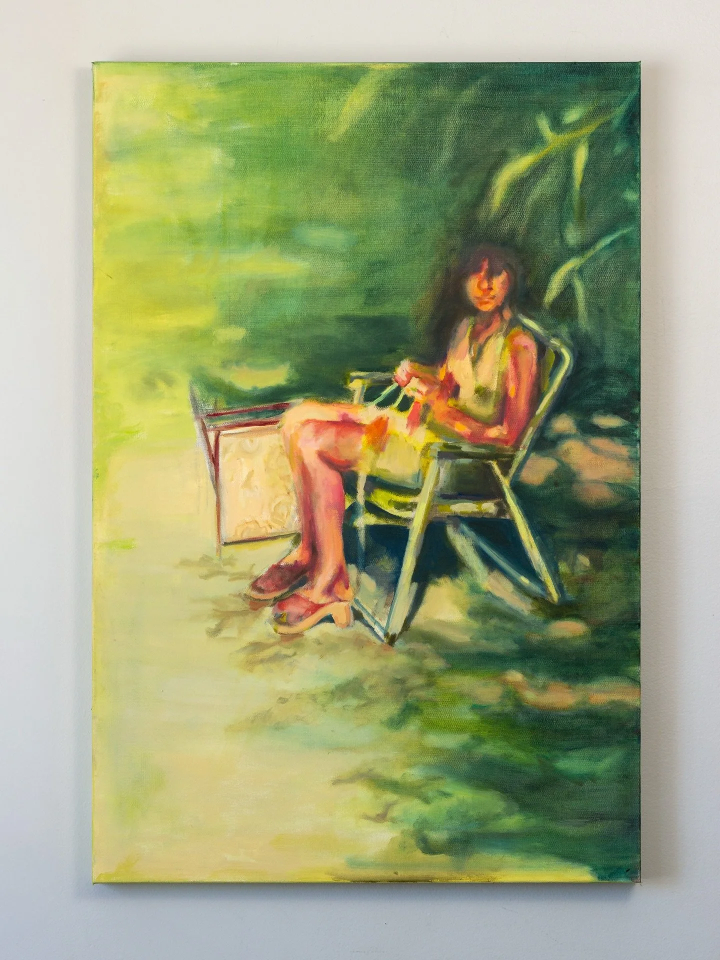 𝓢𝓱𝓪𝓭𝓸𝔀𝓼 𝓟𝓪𝓽𝓽𝓮𝓻𝓷𝓼, oil on canvas, 24x36, 2026. If you have been following me you saw the progression of this piece. Here are the fancy photos of the painting. As you can see I have been in a ｇｒｅｅｎ mood lately.