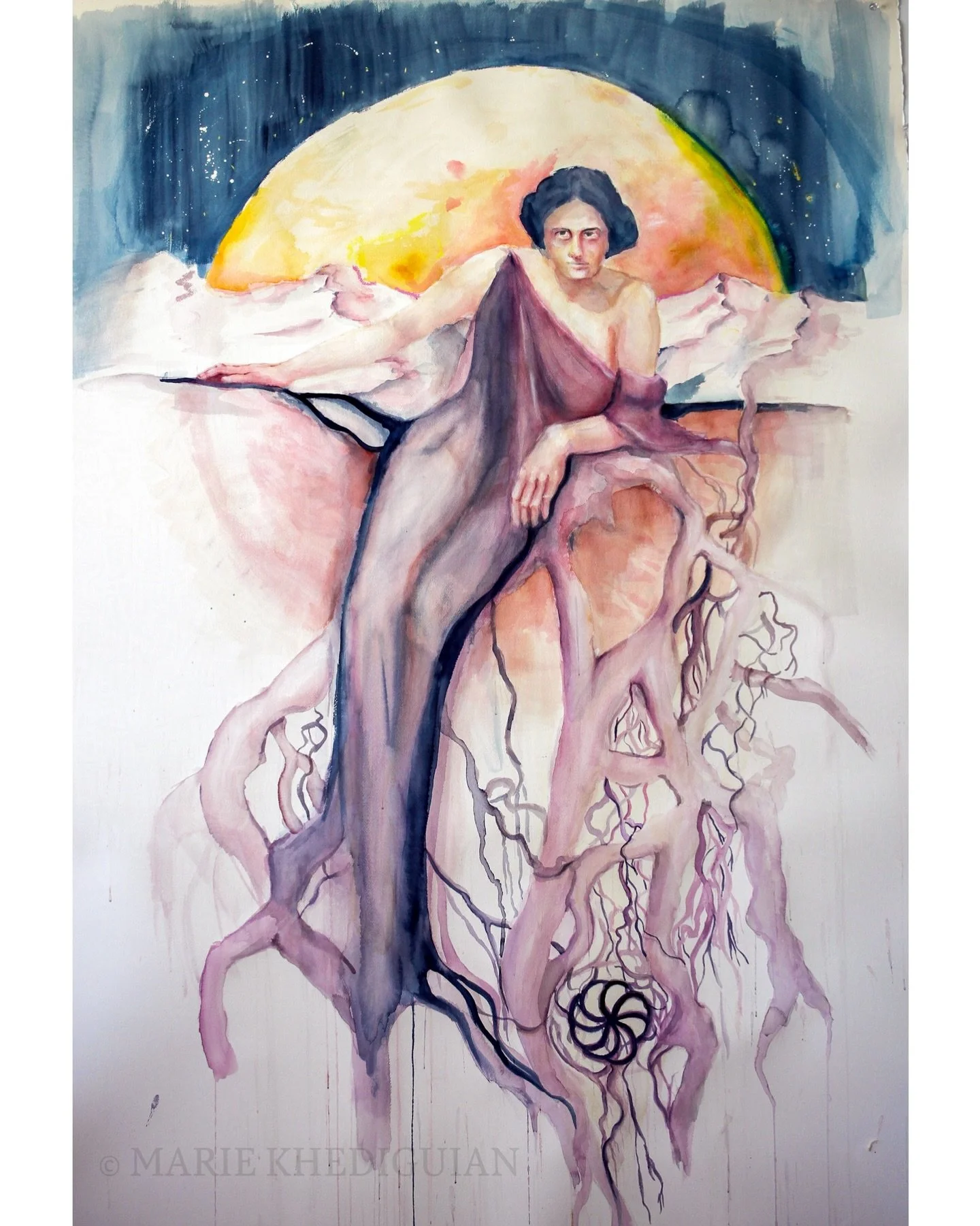 A year ago, I created my modern interpretation of Spandaramet, the pre-Christian Armenian goddess of the underworld.

Lately, as I open my eyes to so much death and destruction, I feel her presence everywhere. Spandaramet is all around us. She remind