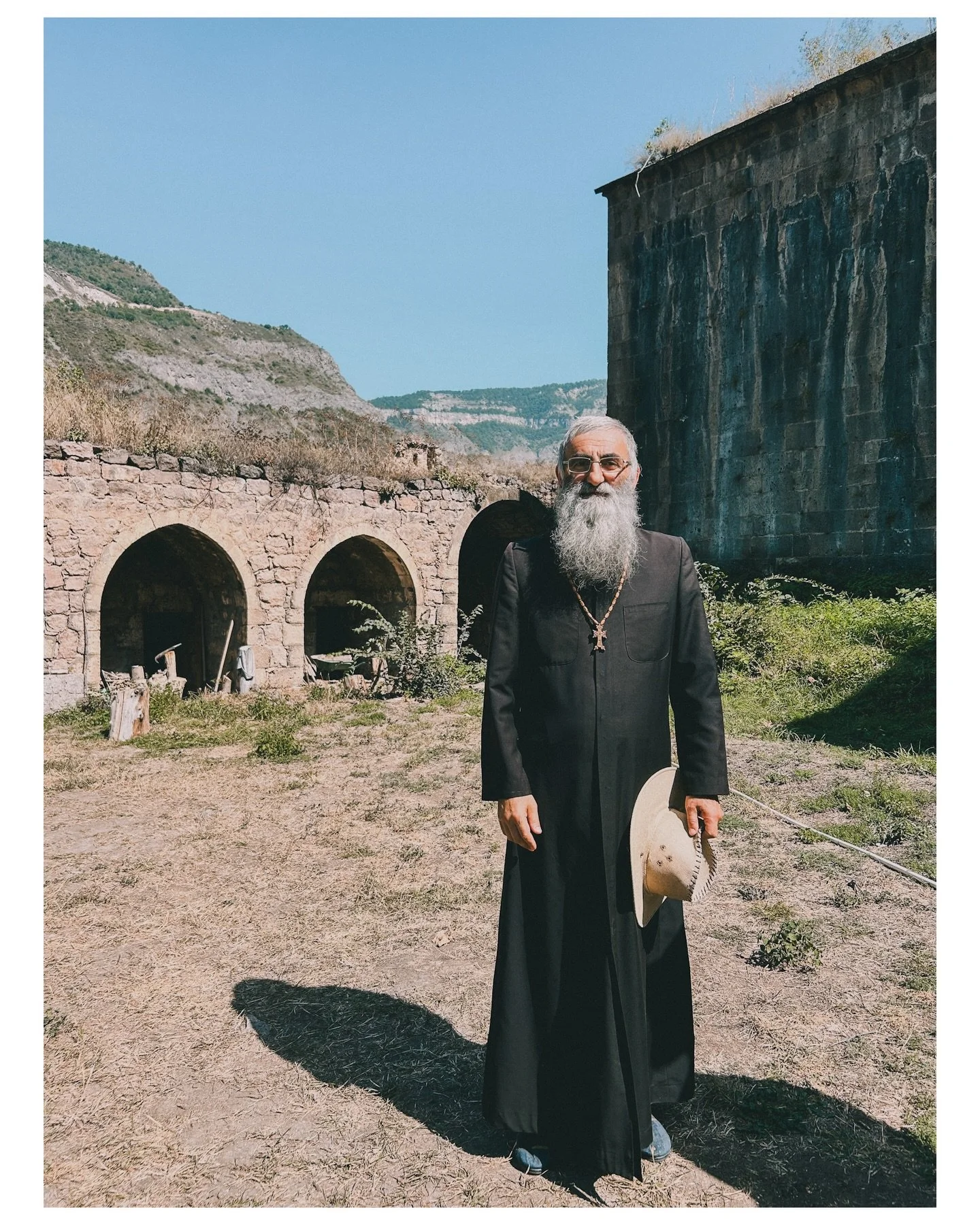 This is a &lsquo;H&rsquo;, a monk we met unexpectedly met in the summer of 2024 in Armenia. He lives alone in the ruins of a monastic hermitage. We were on a hike in the mountains, we had crossed a river to discover the ruins and when we walked in we