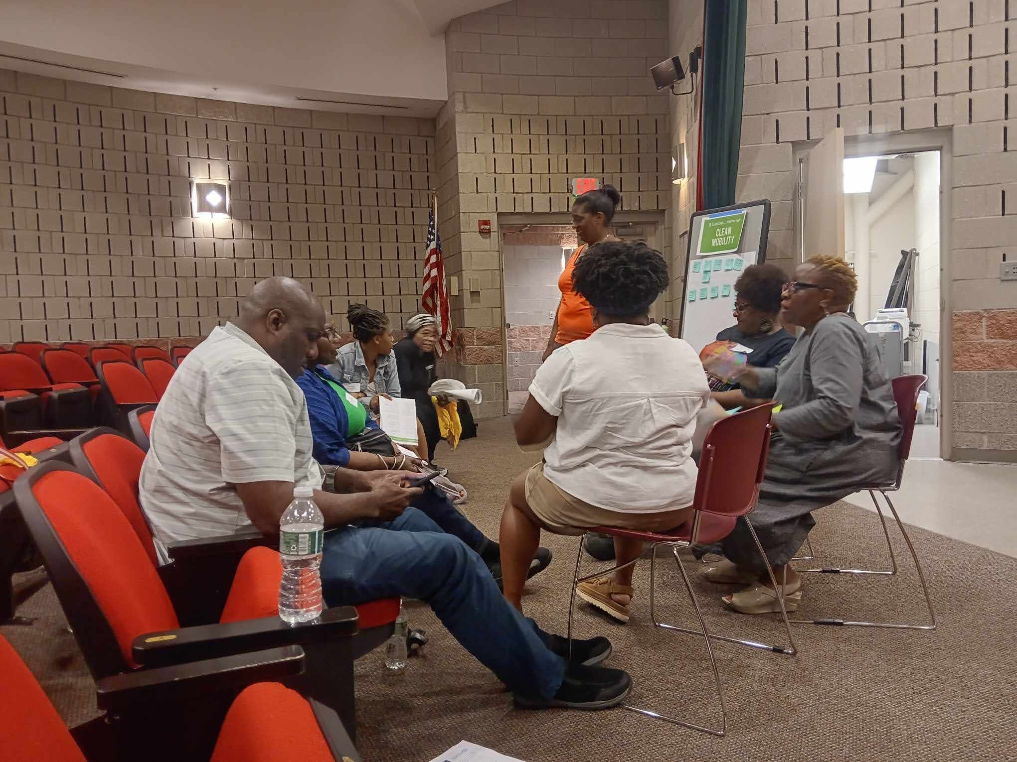 Clean Mobility - Neighborhood Leadership Group - Branding Participation  9/06/2023 — round table of people discussing messaging for Clean Mobility Buffalo.