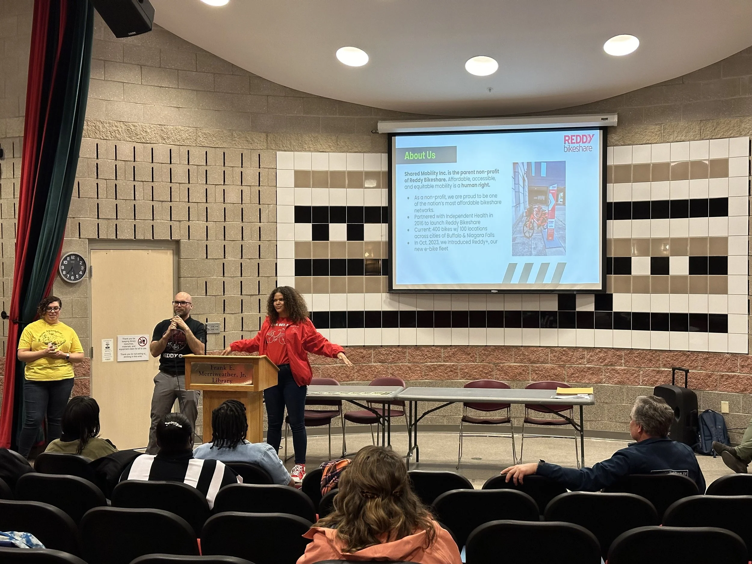 Clean Mobility Buffalo - Neighborhood Leadership Group Town Hall #2 — Partner of Clean Mobility Buffalo, Reddy Bikeshare, presenting their project to the neighborhood leadership group.