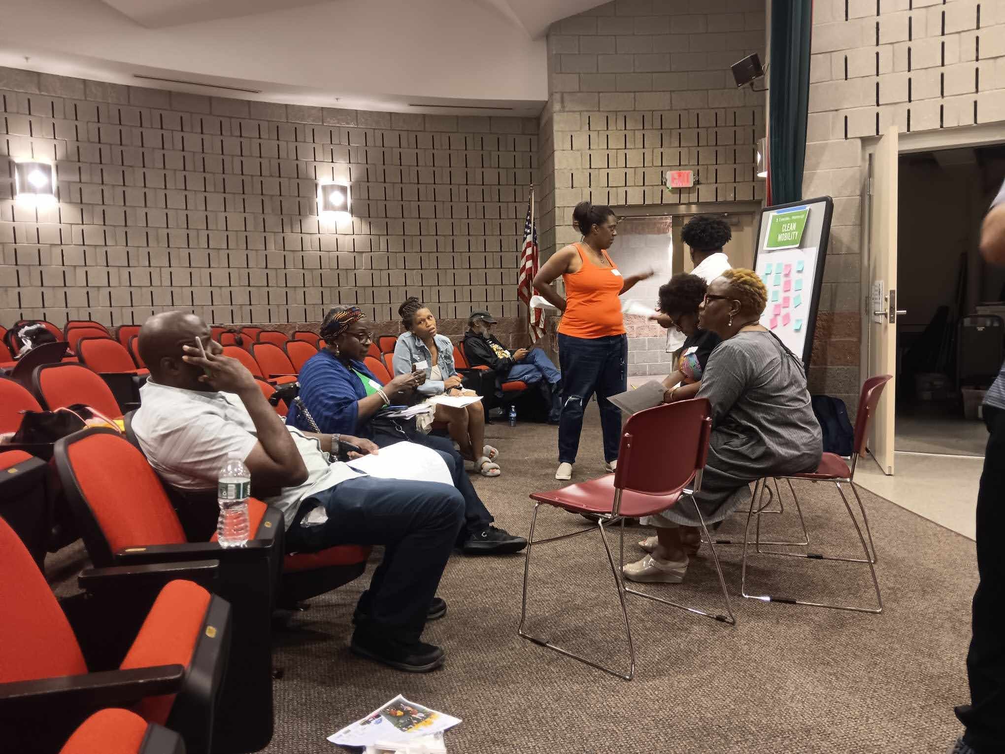 Clean Mobility - Neighborhood Leadership Group - Branding Participation  9/06/2023 — round table of people discussing messaging for Clean Mobility Buffalo.