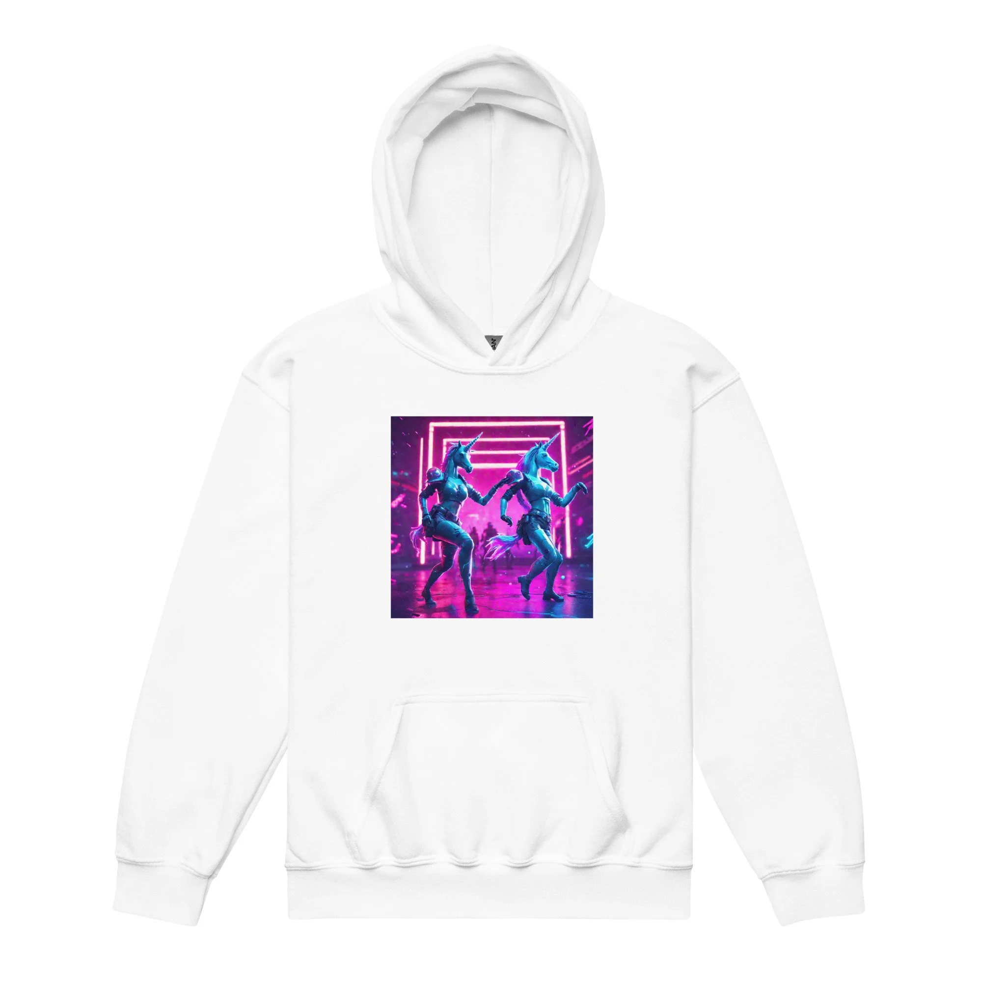 Youth Artful Hoodie: Dancing Unicorns