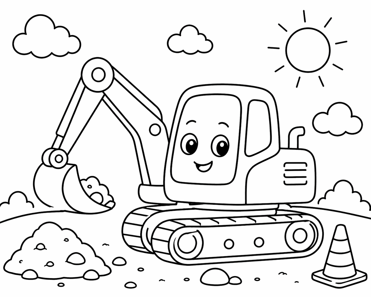 Happy Digger | Coloring page