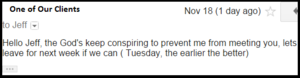 Don't Cancel Meetings by Email