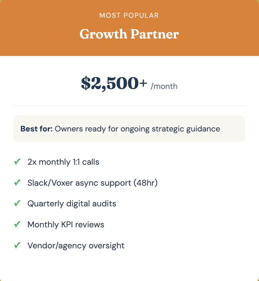 Quarterly Growth Consultancy