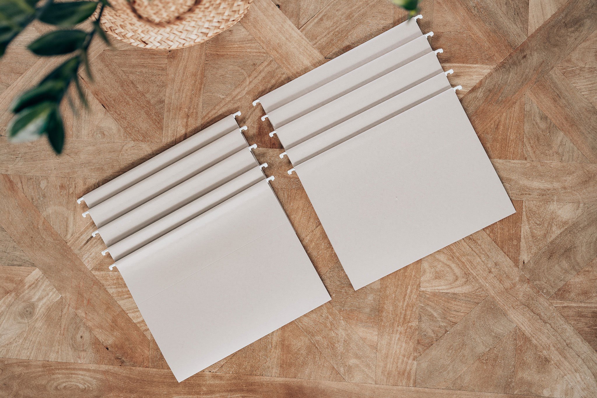 10 Blank File Folders