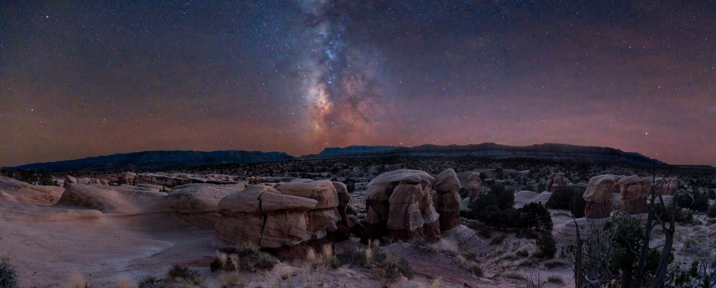 Devil's Garden in Escalante, Utah, after dark.