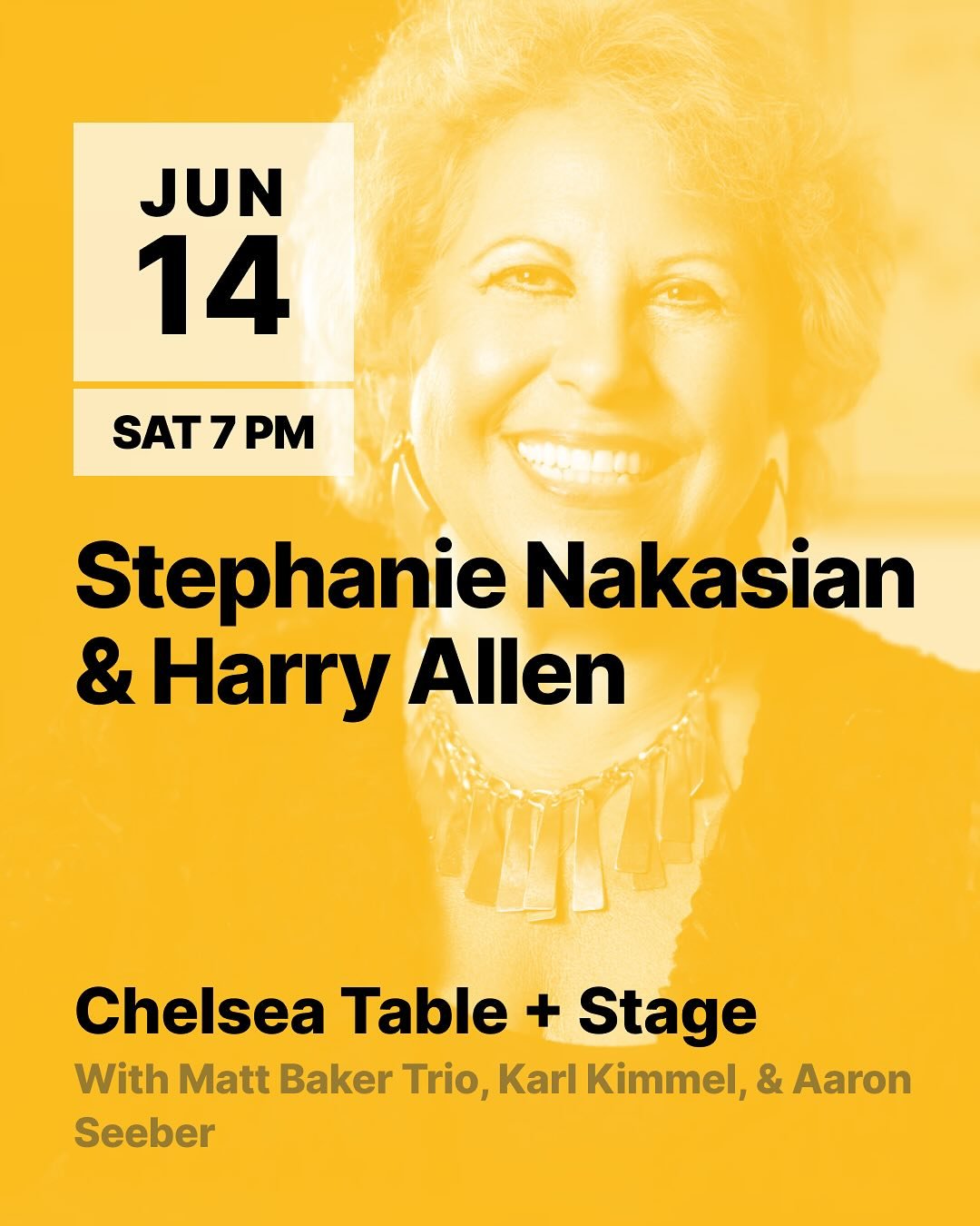 ✨ When Harry Met Stephie ✨
 Catch jazz vocalist Stephanie Nakasian and tenor saxophonist Harry Allen live at @chelseatableandstage for a special one-night-only show.

A master of jazz improvisation, Stephanie brings her signature warmth, spontaneity,